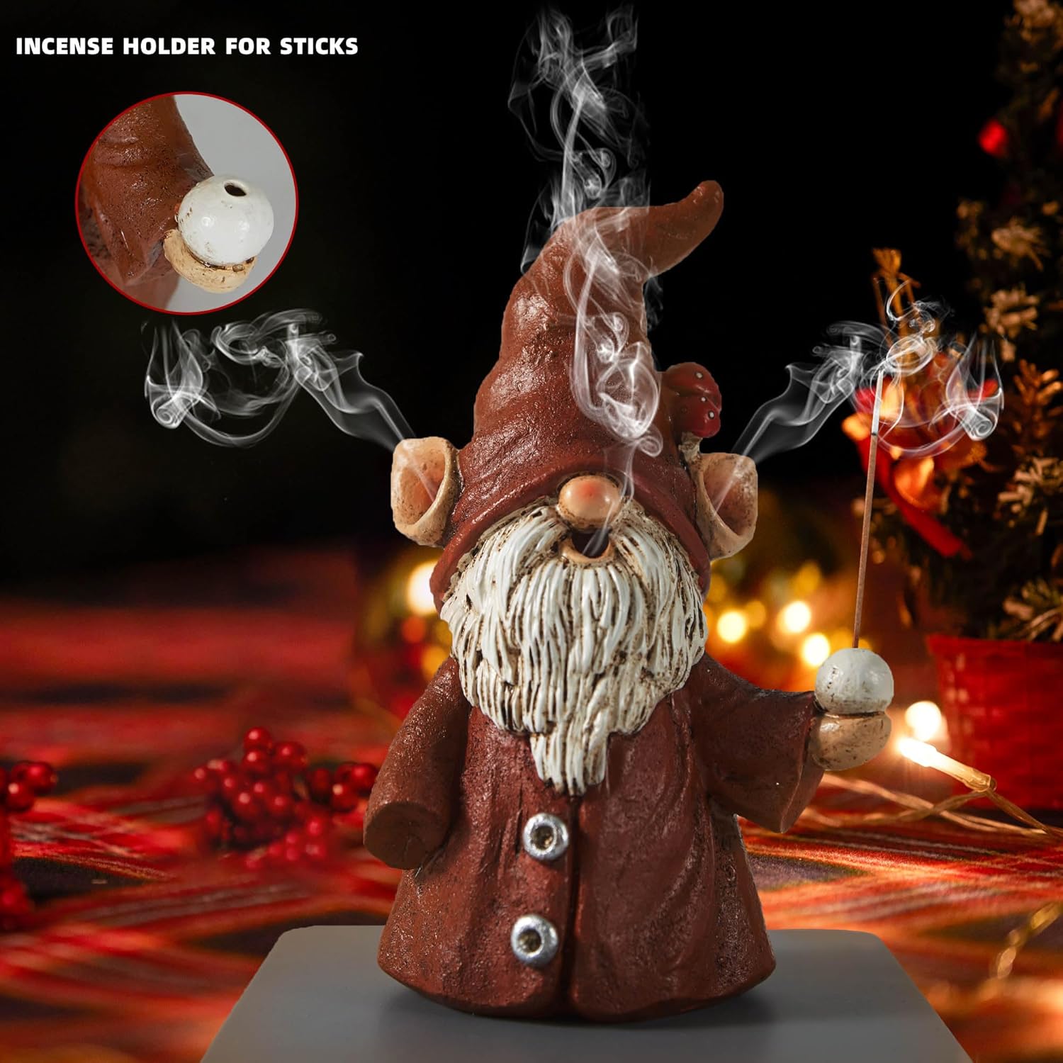 Cute Gnome Incense Holder for Sticks and Cones 1