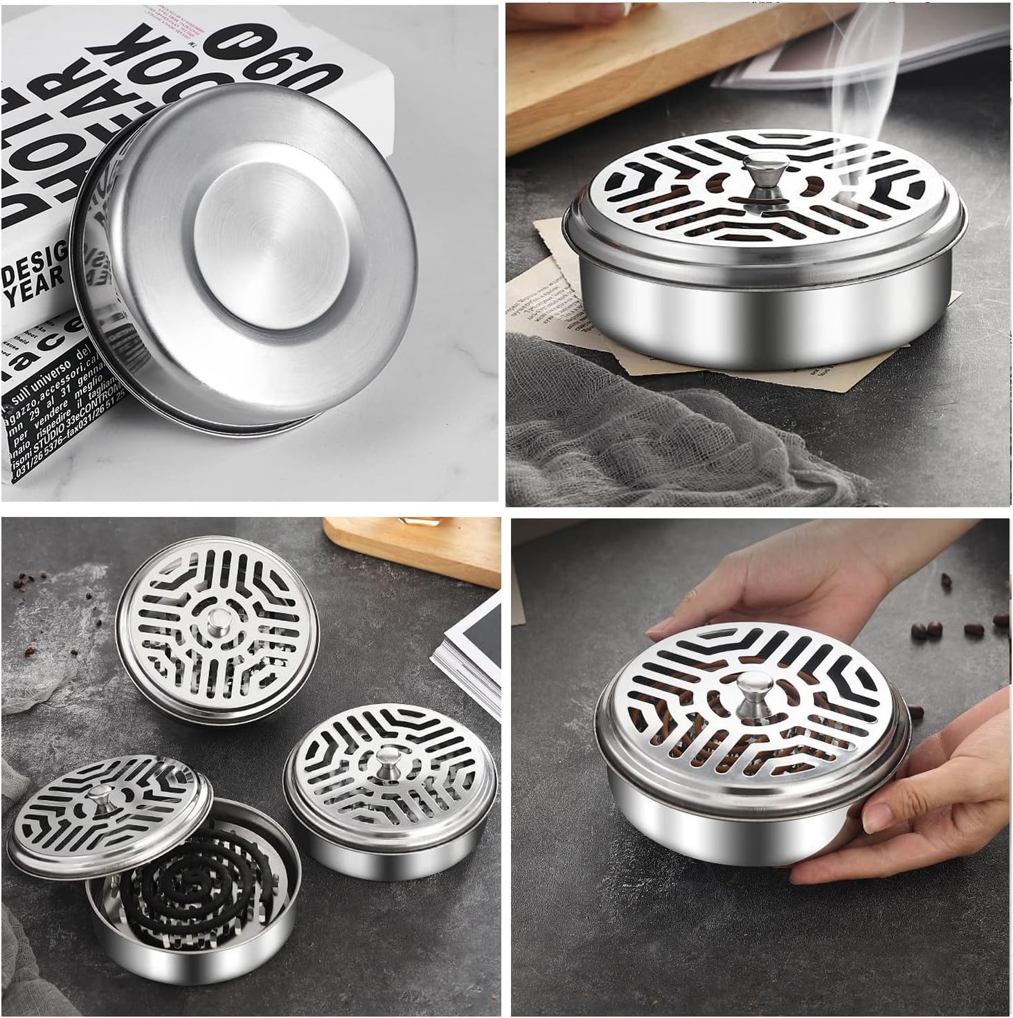 BO SHER 4 Portable Mosquito Coil Holder with Handle