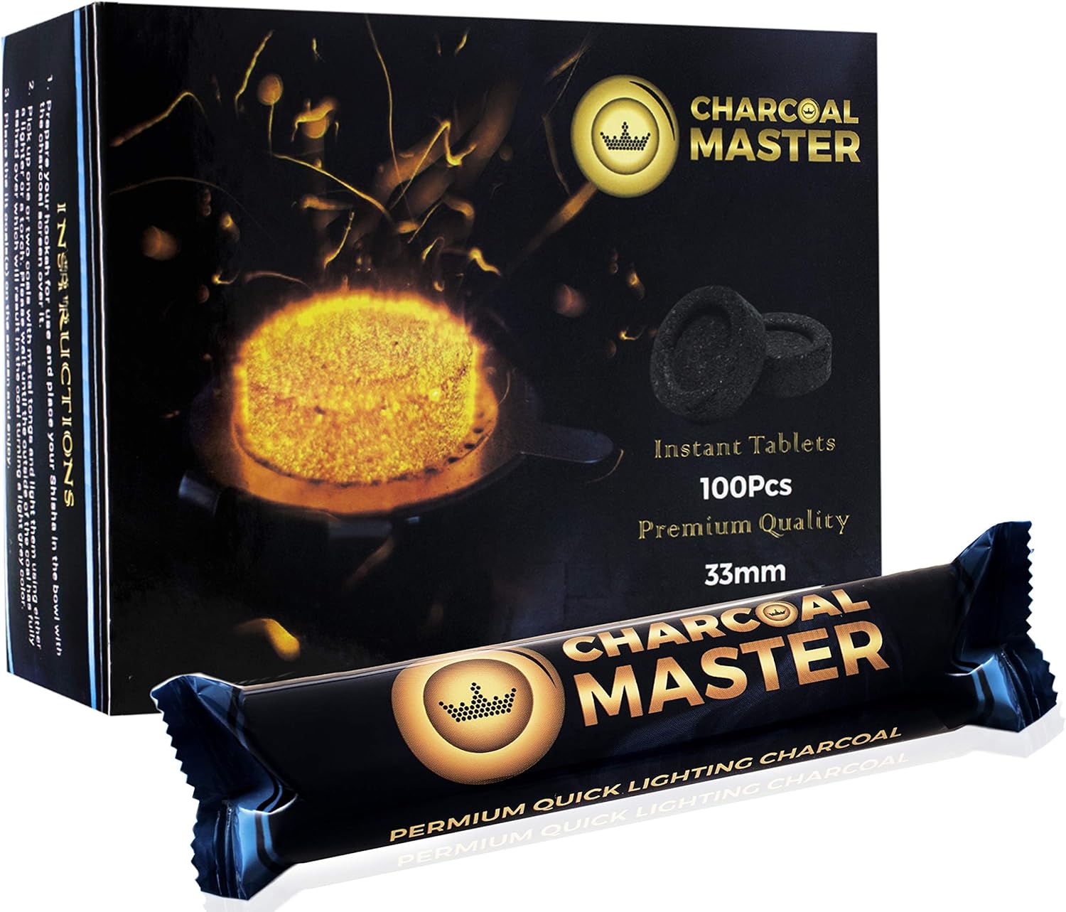 Quick Light Charcoal Tablets for Incense - Set of 100