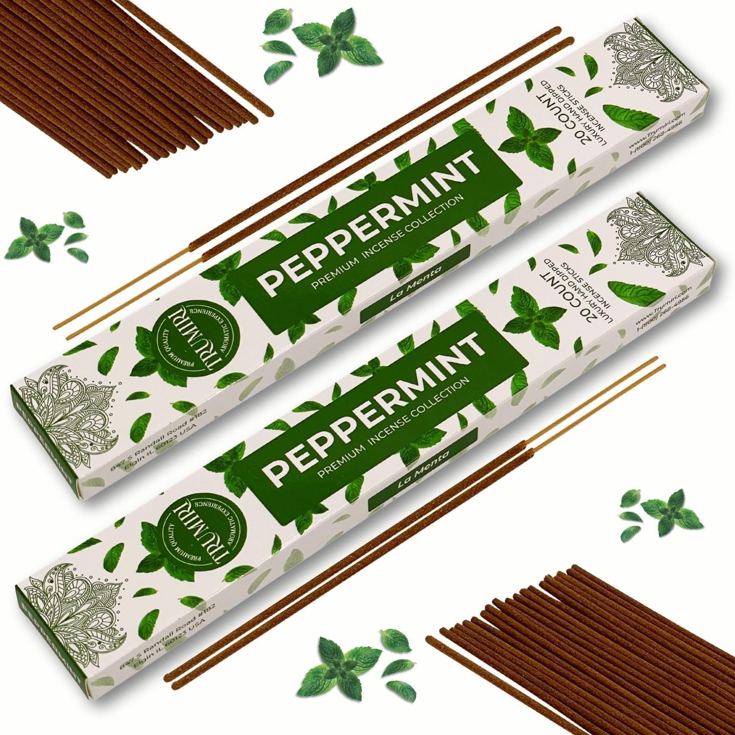 Peppermint Incense Sticks - 40 Sticks Dual Pack