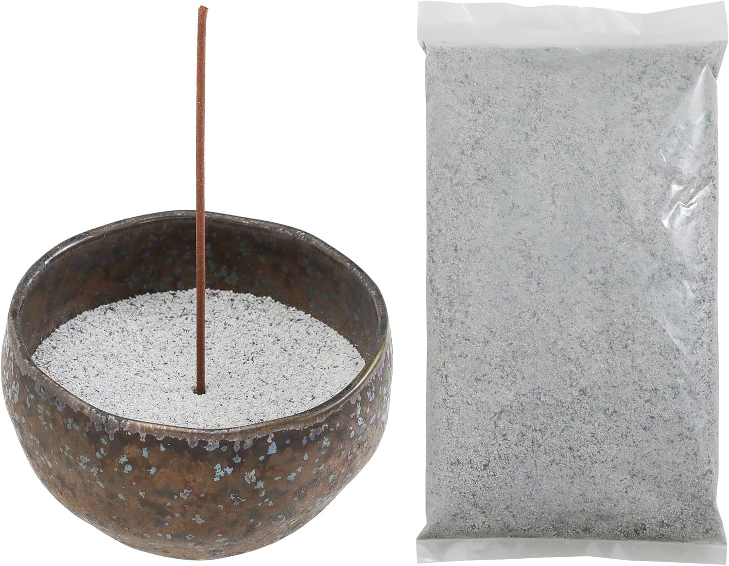 Asayu Japan Incense Burner Set with Natural Ash and Bowl
