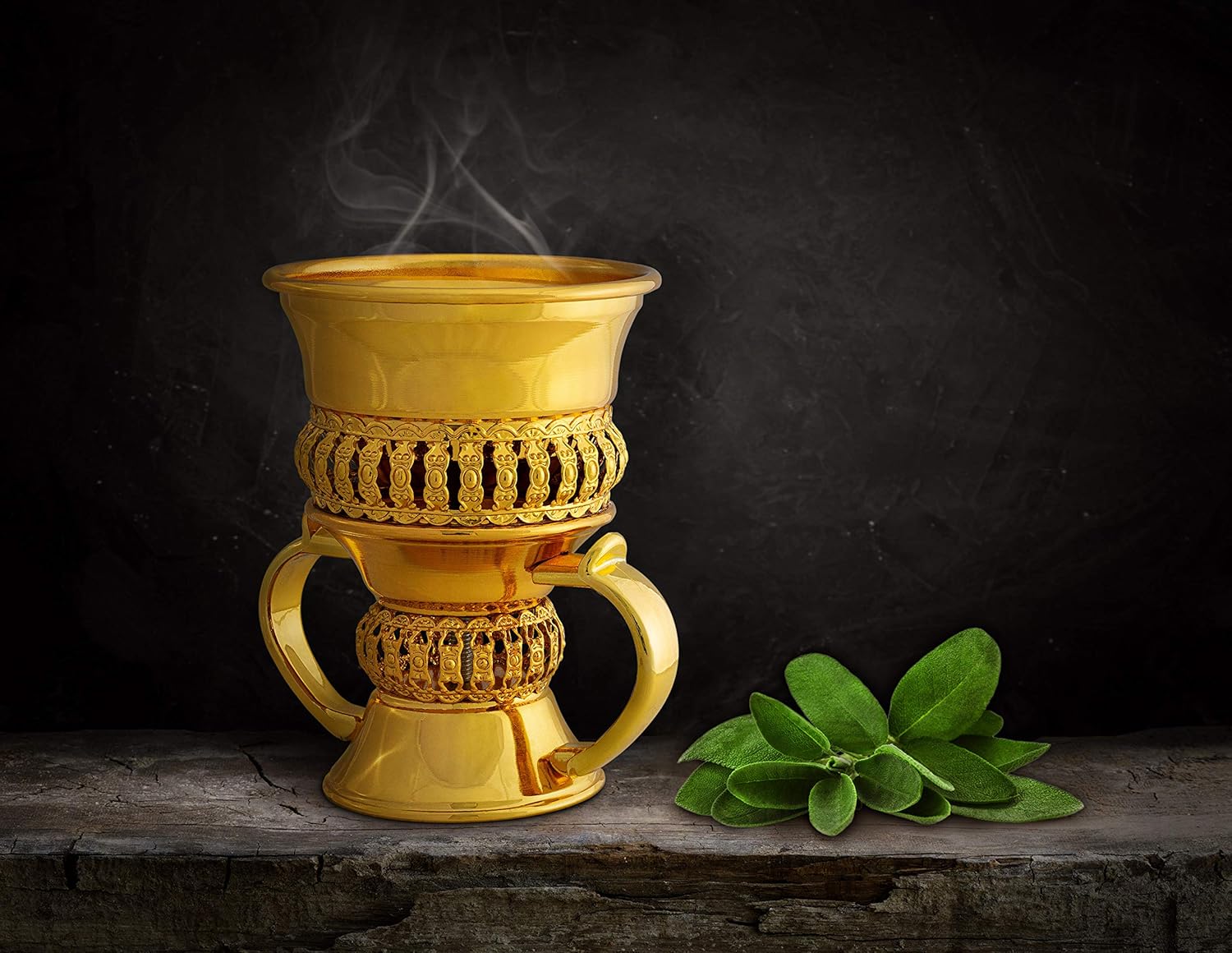 AM Regal Metal Incense Burner - Gold