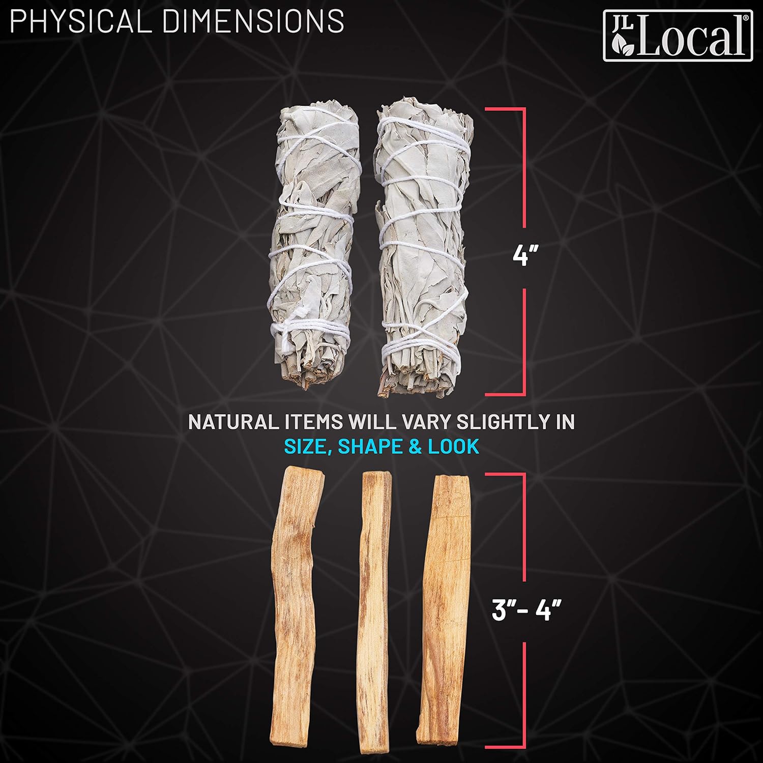 Smudge Kit Refill - White Sage Palo Santo for Cleansing Healing Meditation and Incense