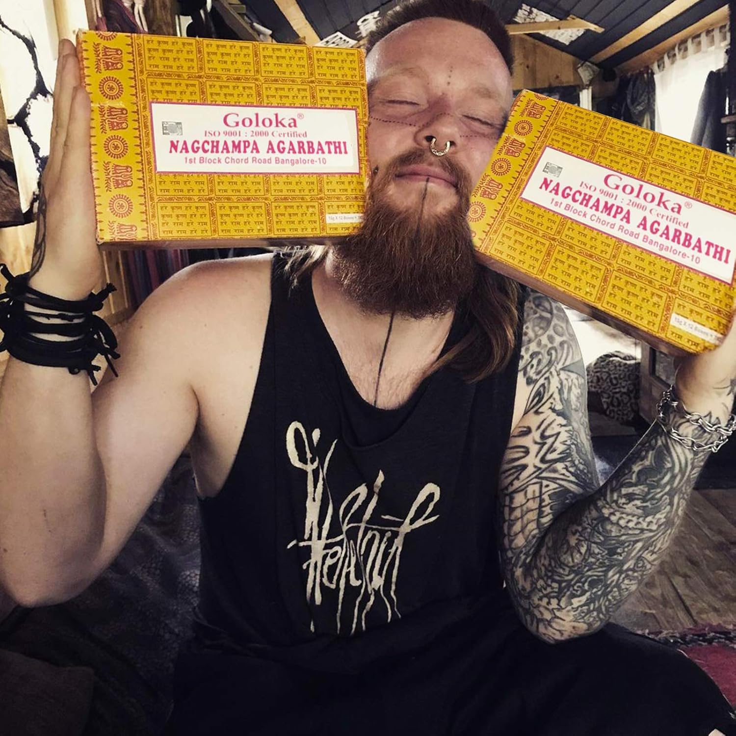 GOLOKA Nag Champa Incense 250 GM Box Natural