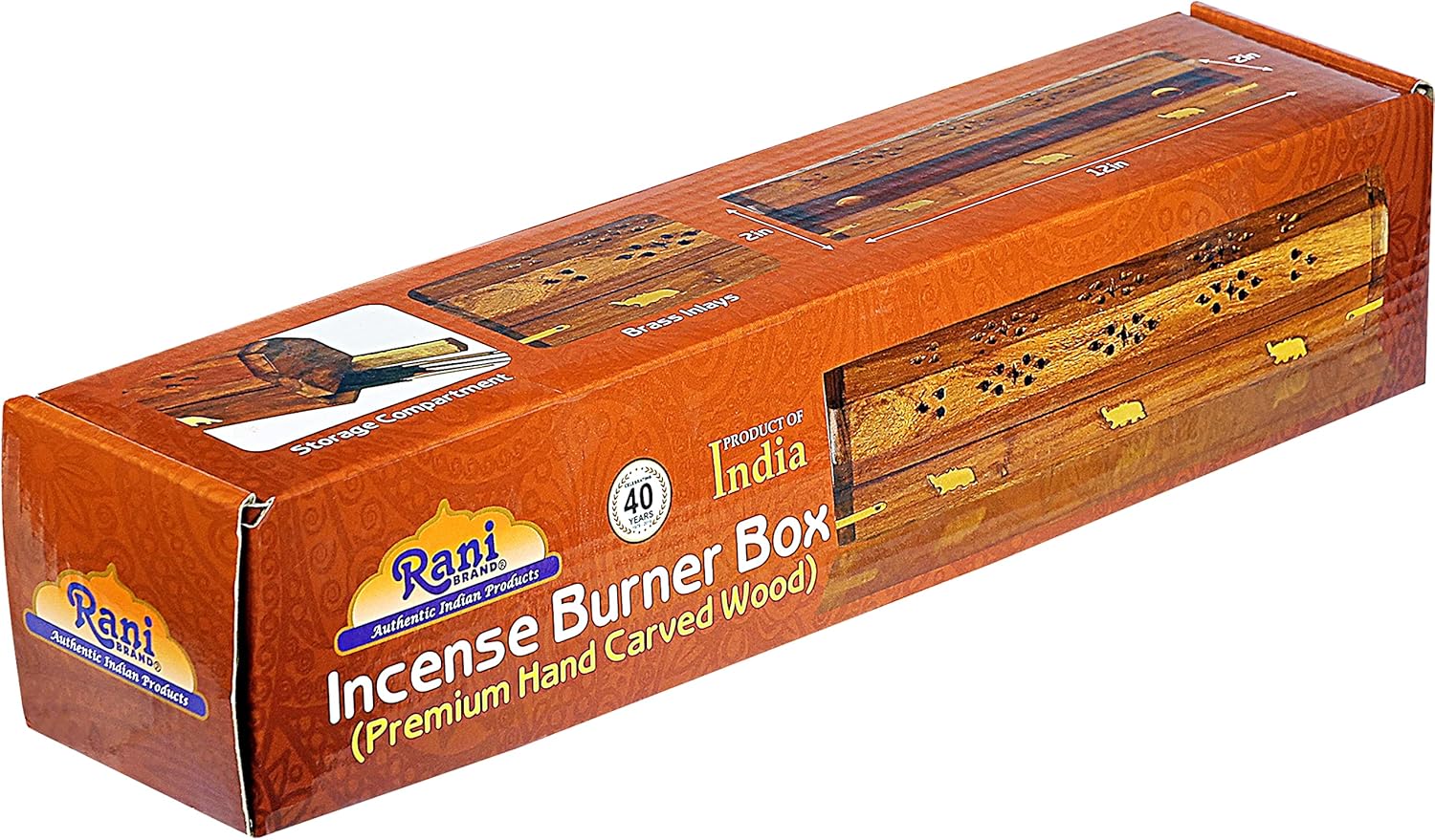 Rani Brand Premium Wood Incense Burner Box