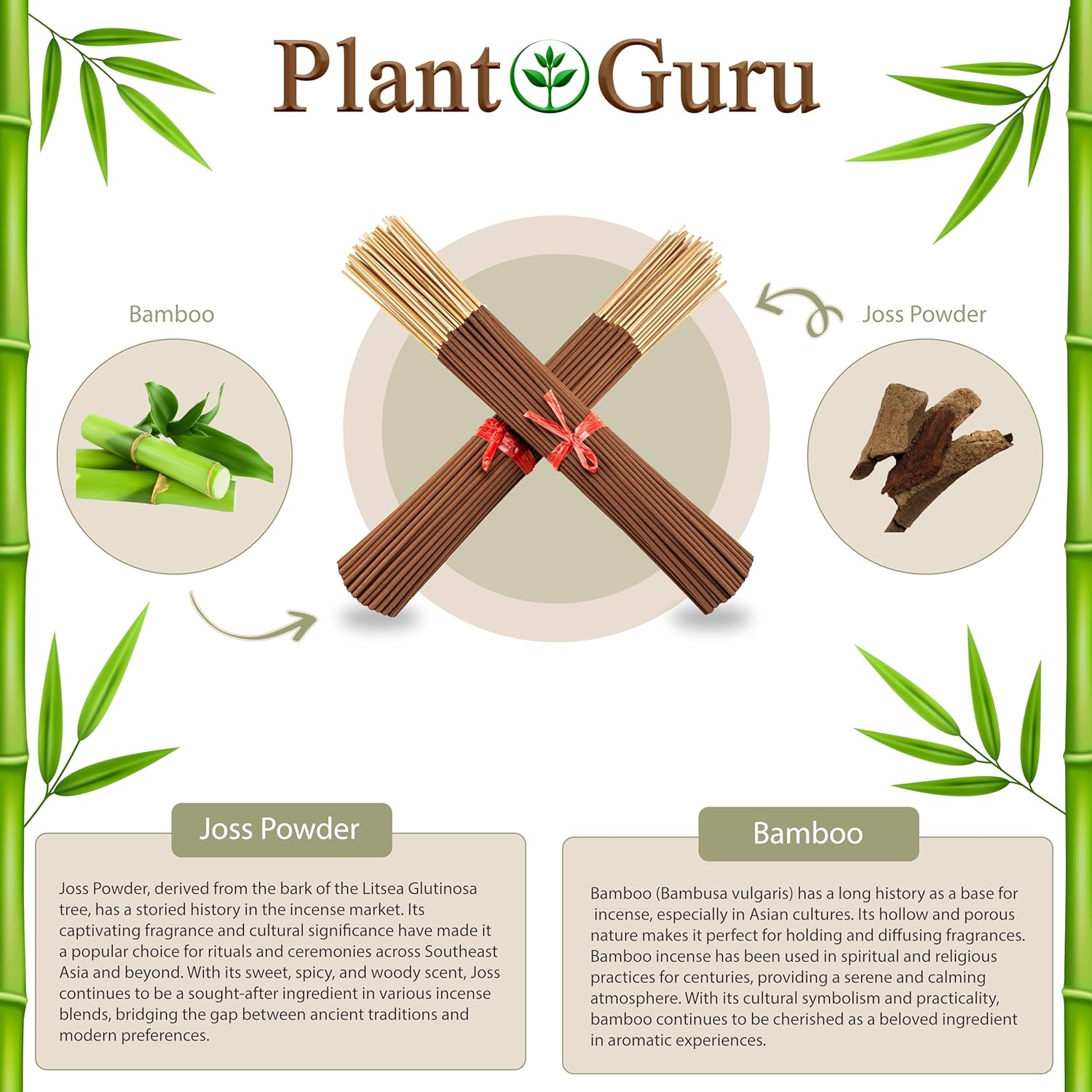 Plant Guru 1000 Natural Incense Sticks 11 Inch Bulk