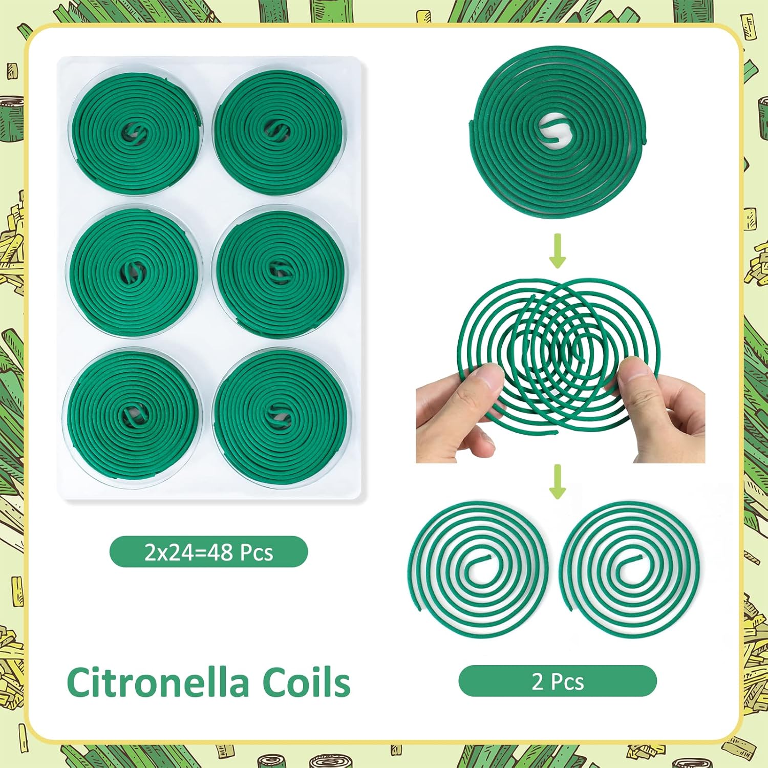 SCENTORINI Citronella Coils 48 Pack Outdoor Use