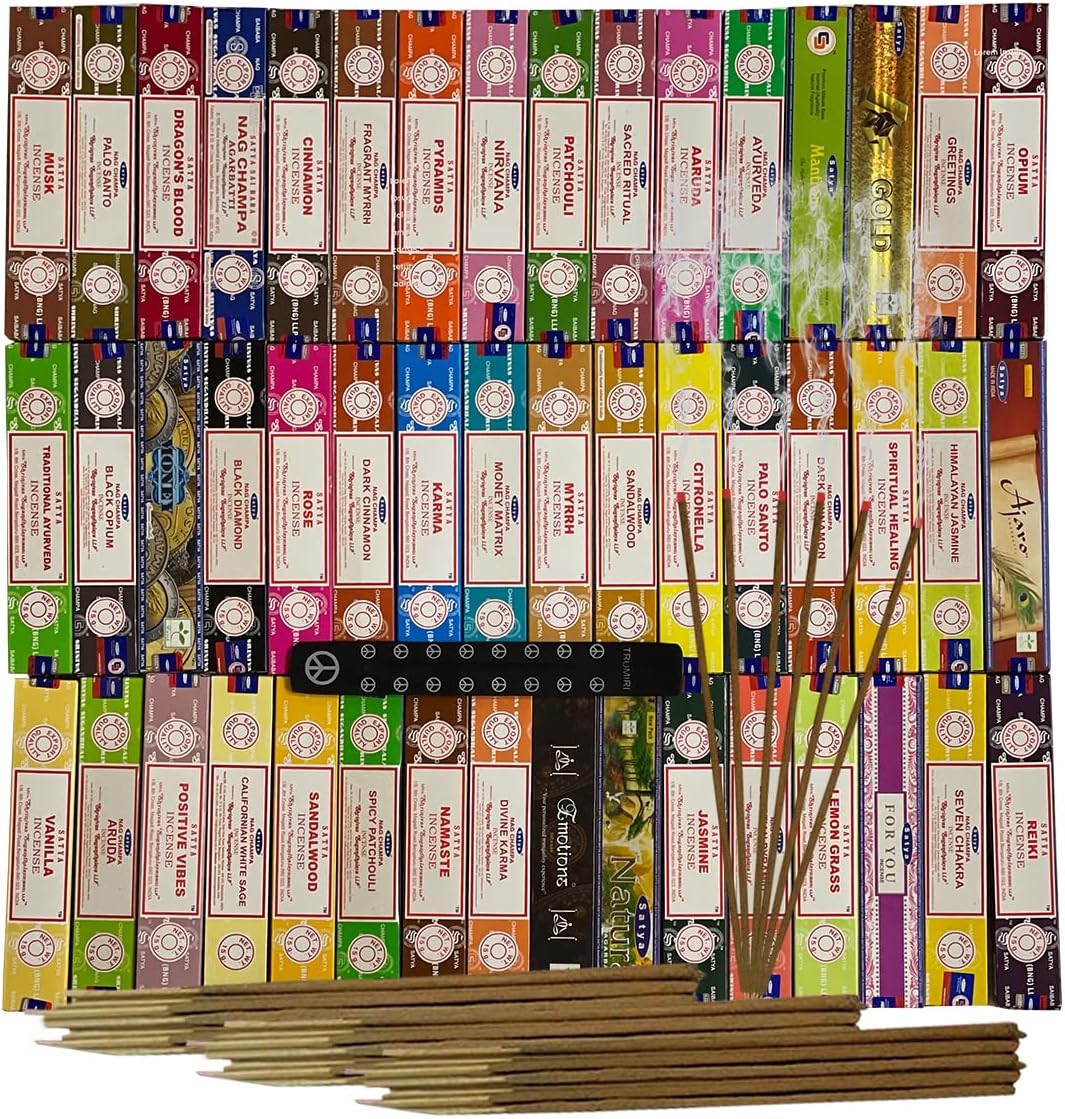 Satya Incense Sticks Variety Pack with Holder