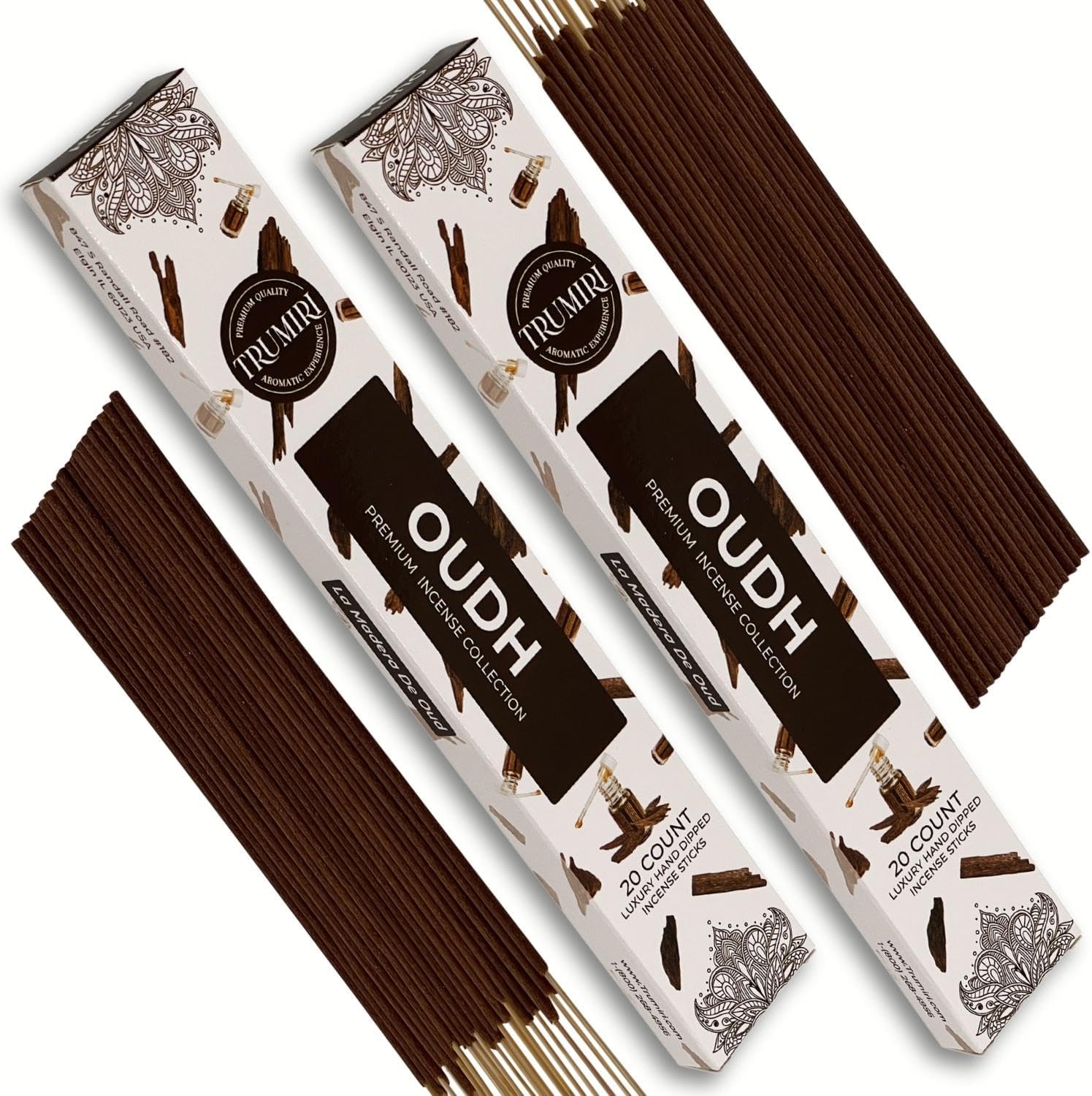 TRUMIRI Oud Incense Sticks - 40 Pieces Dual Pack