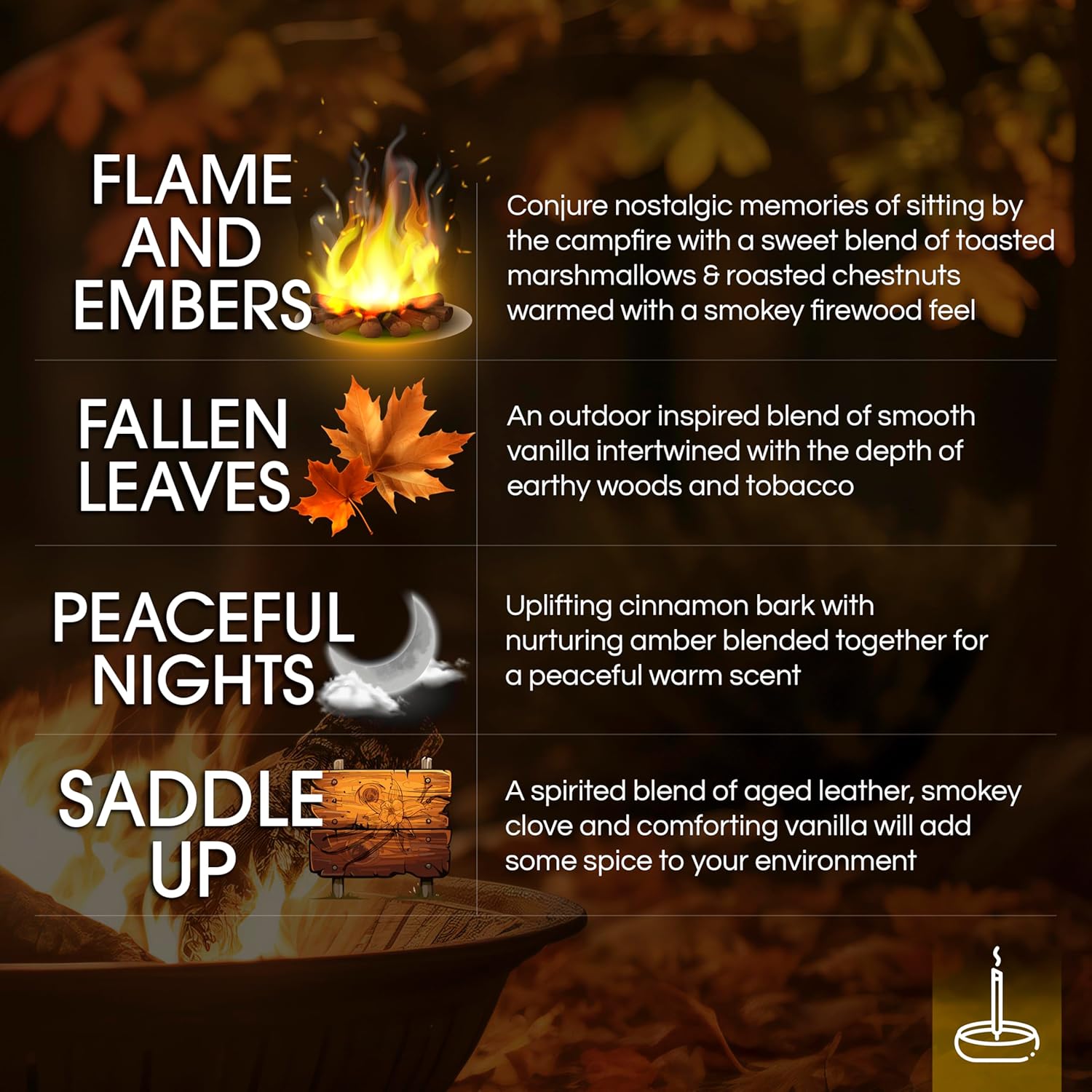Gonesh Scents of Fall Incense Sticks Variety Pack