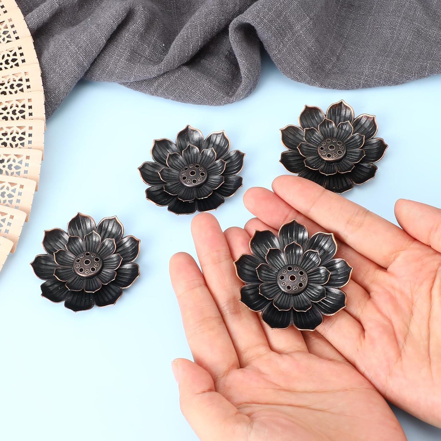 6-Piece Lotus Incense Stick Holder Burner for Home Yoga Sauna SPA