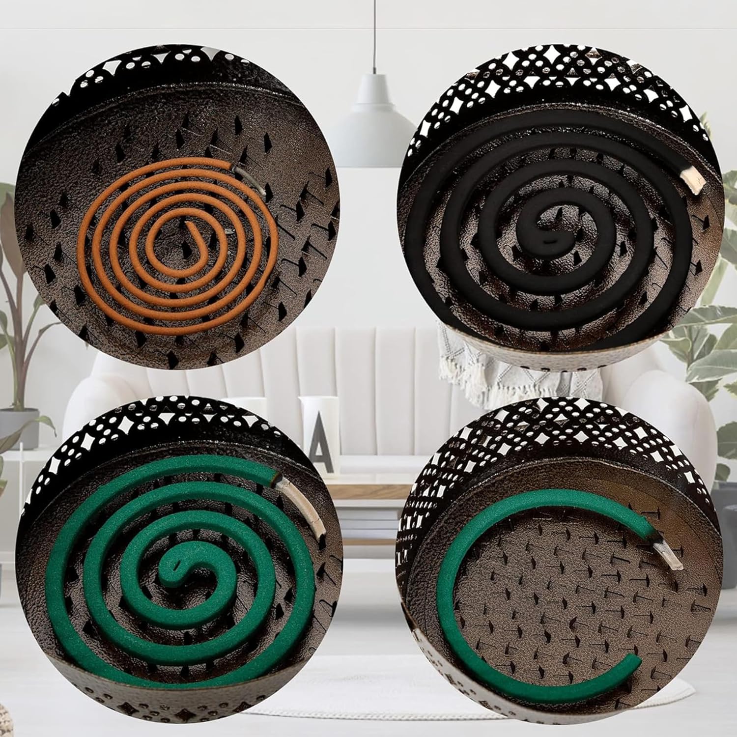 MyLifeUNIT Mosquito Coil Holder 2 Pack Brown