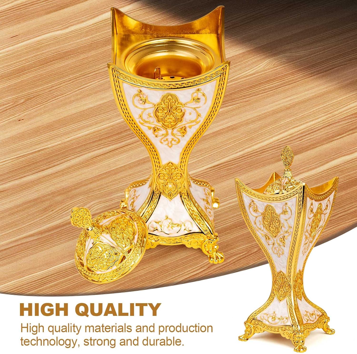 Bakhoor Incense Burner - 11 Inch Trophy Shape Gold