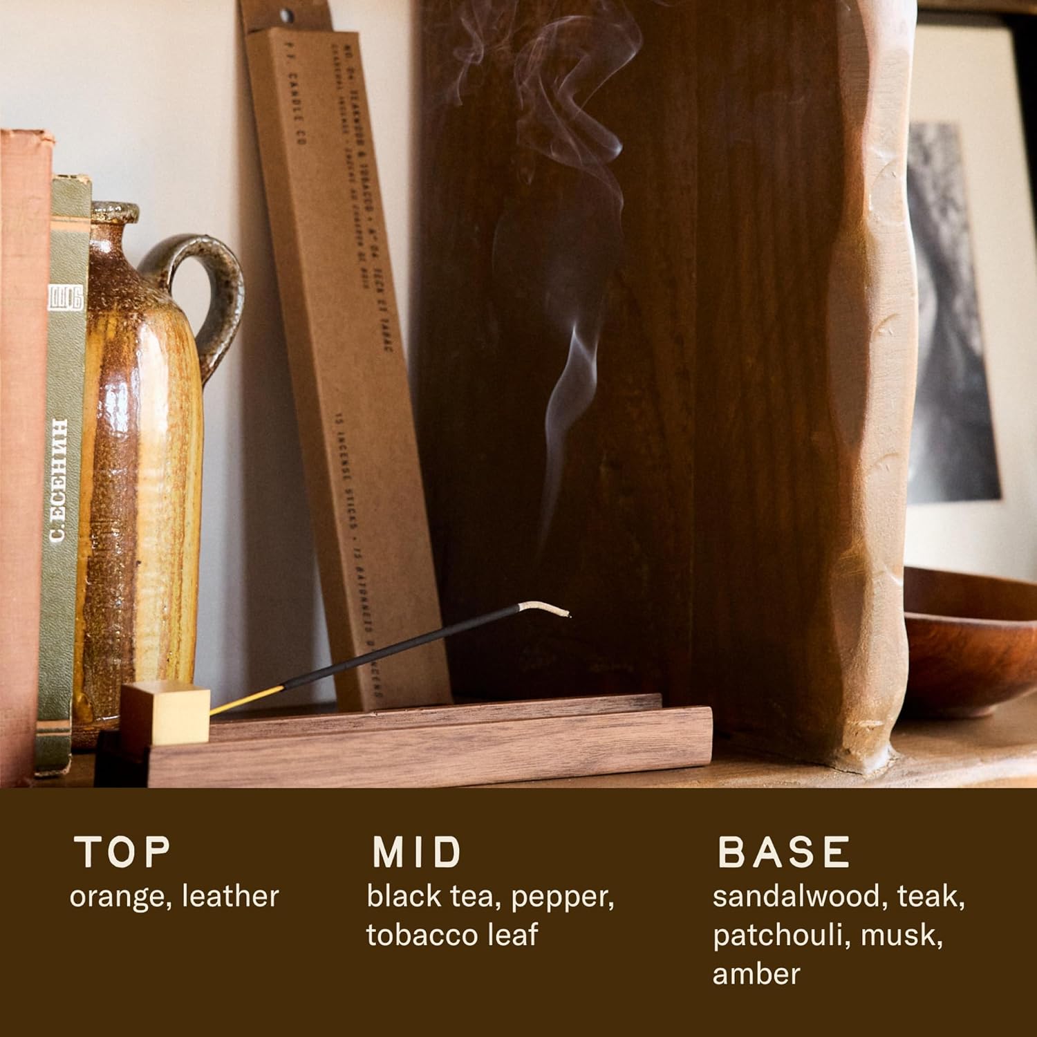 PF Candle Co Teakwood Tobacco Incense Sticks 2-Pack Made in USA