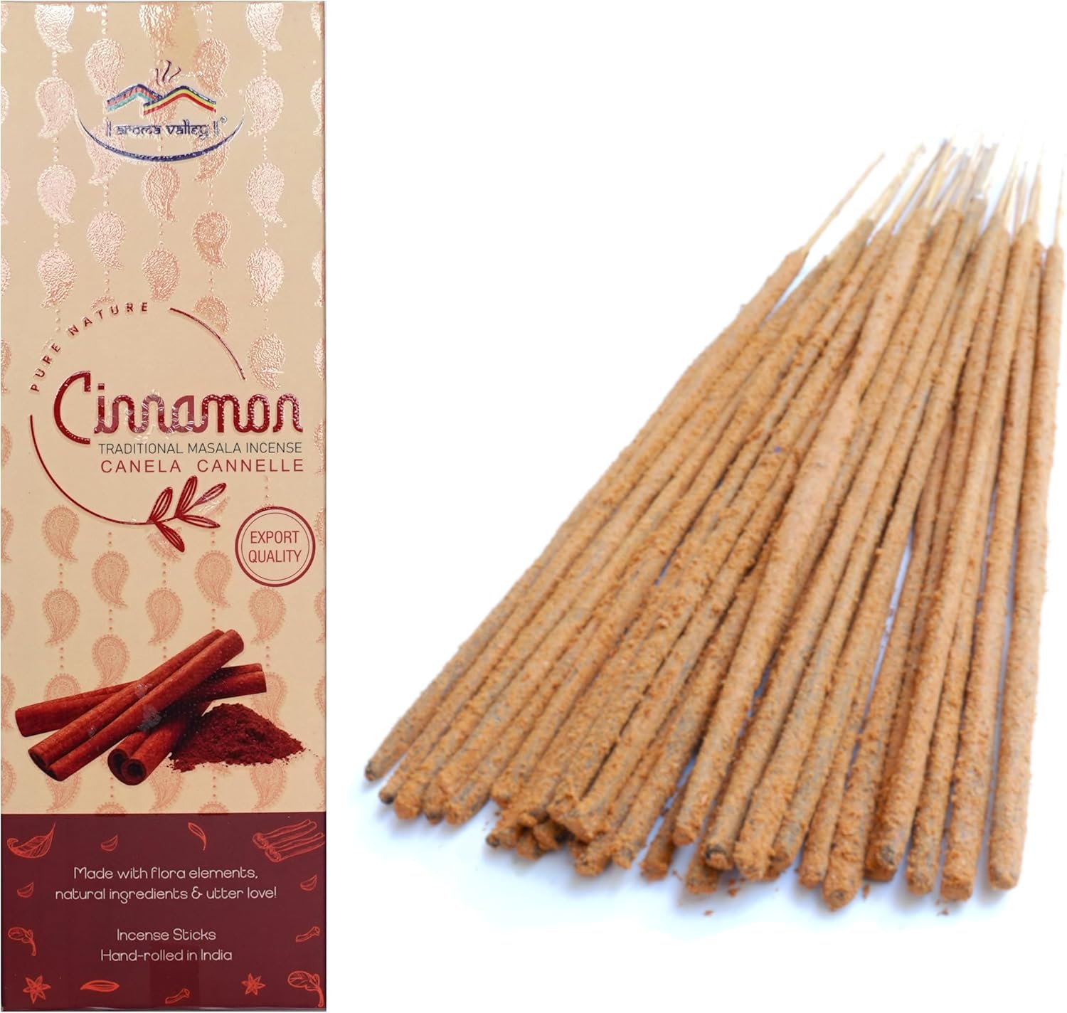 Aroma Valley Cinnamon Incense Sticks - 50 Sticks Approx