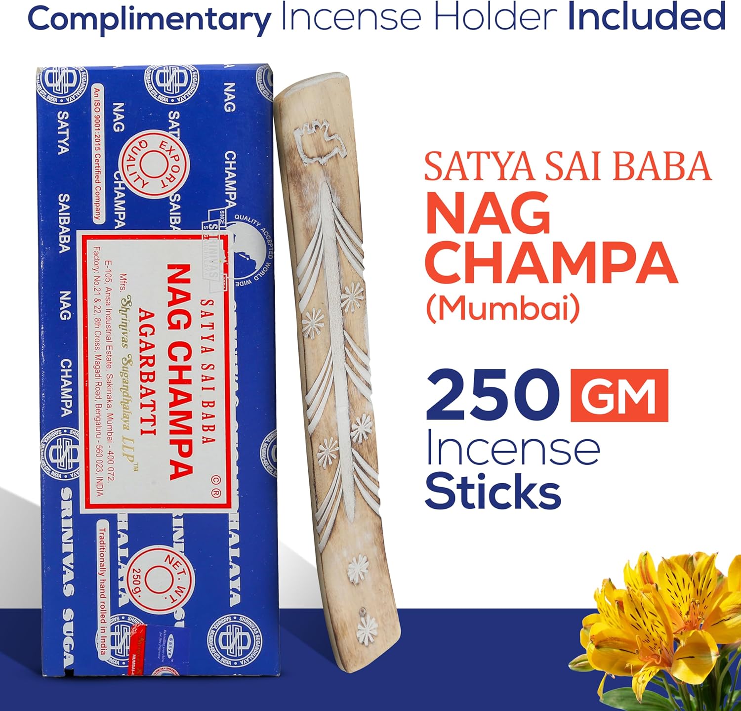 Raajsee Incense Stick Holder Bundle with Nag Champa 250g Pack