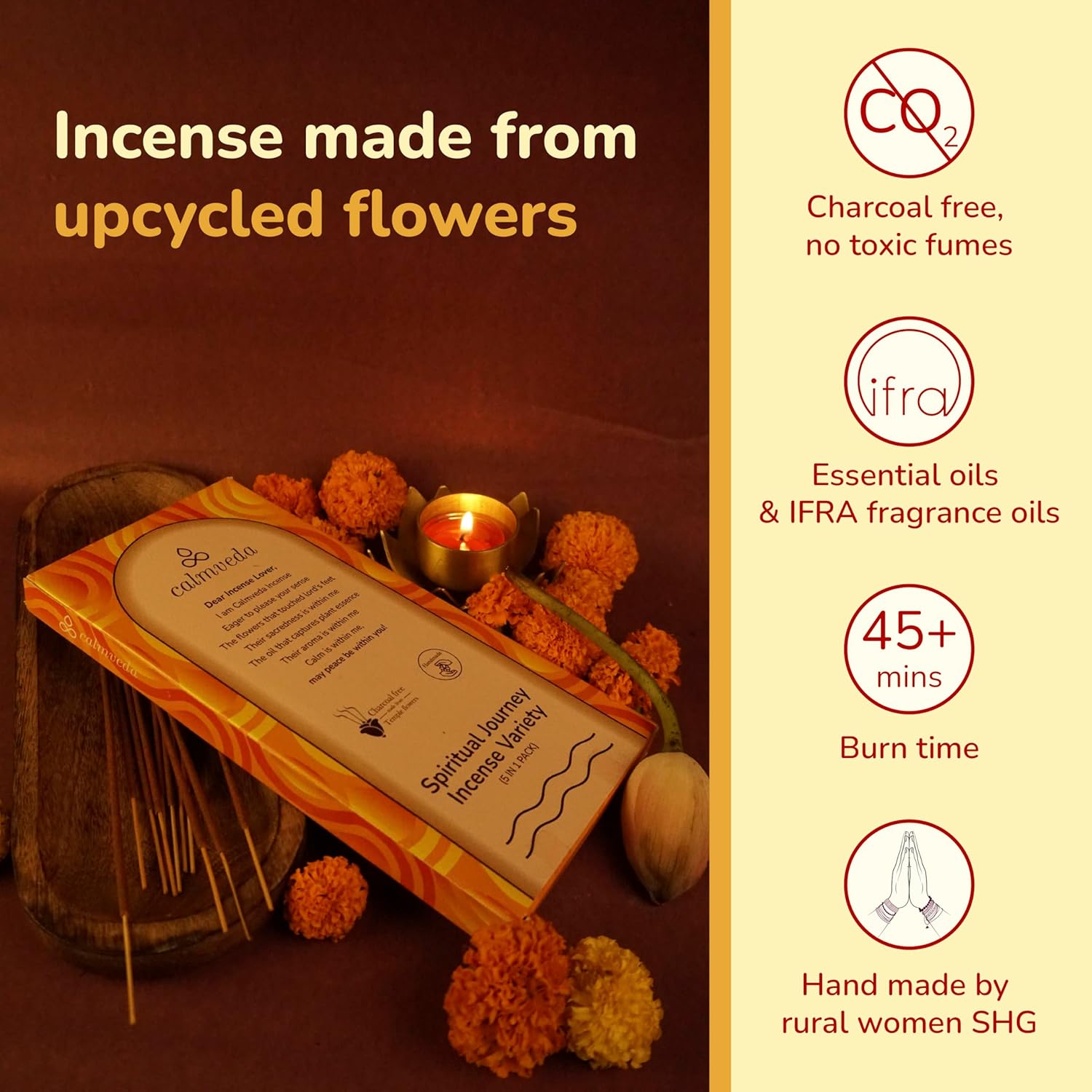 Natural Incense Sticks Variety Pack - 5 Sacred Scents