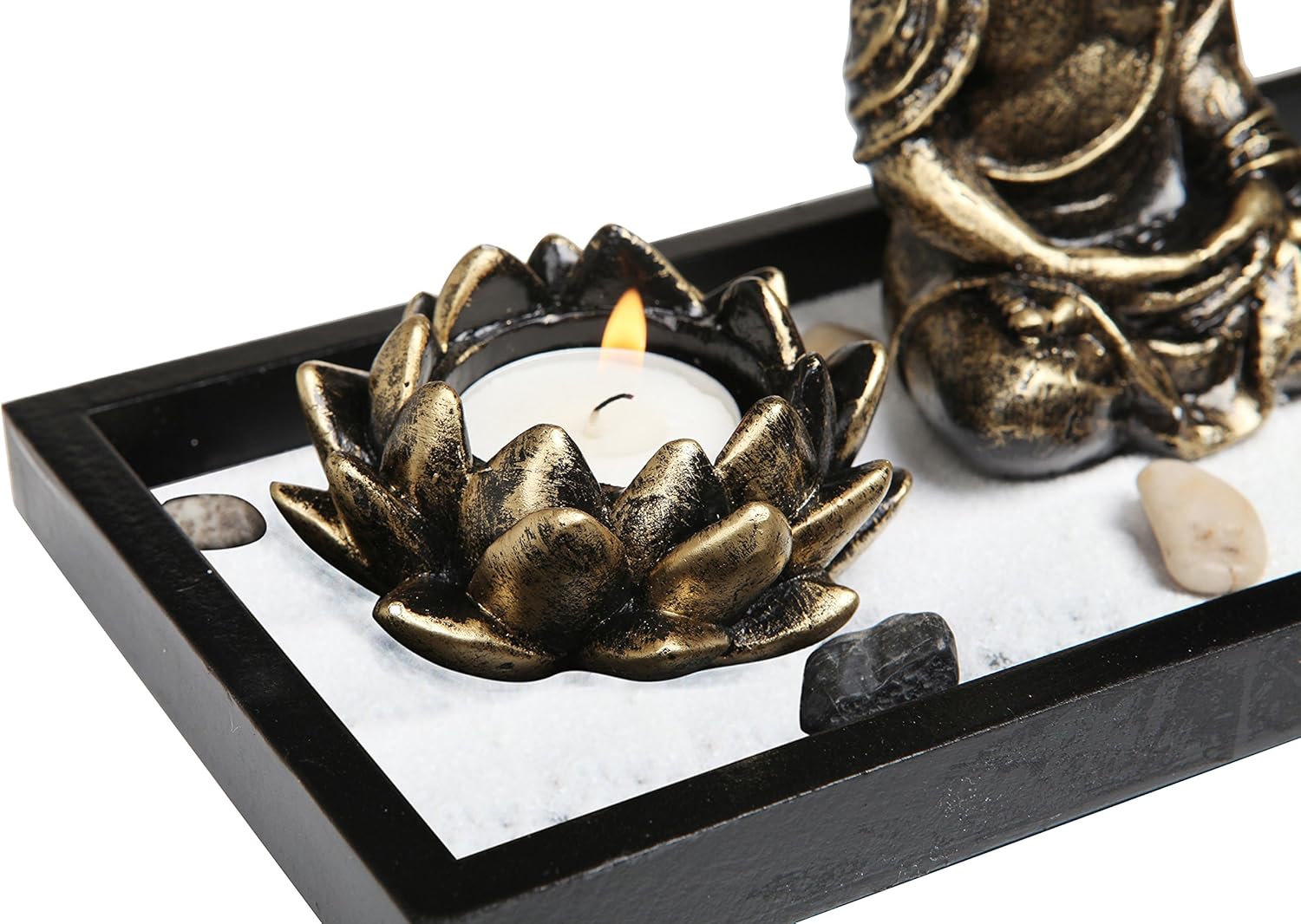 MyGift Desktop Zen Garden Kit with Buddha Statue and Incense Holder