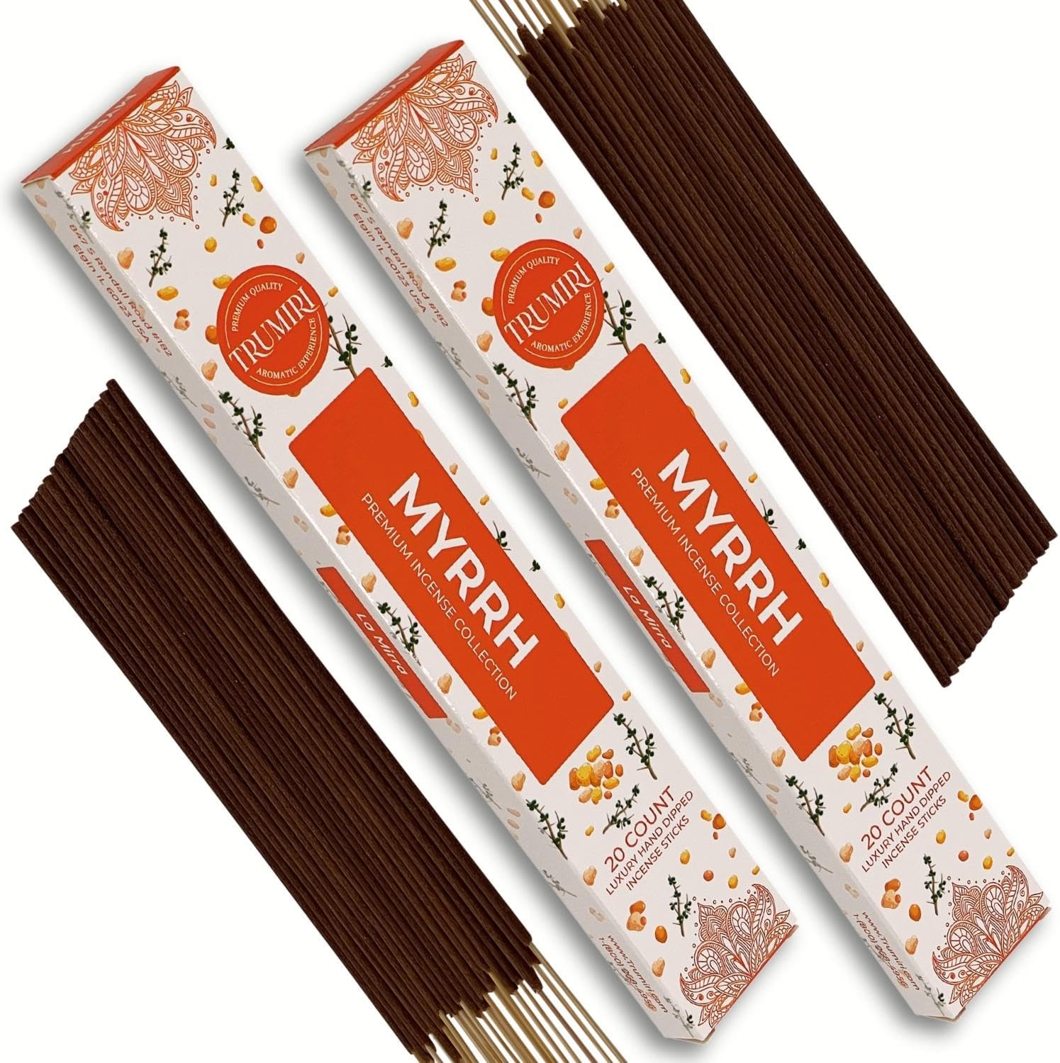Myrrh Incense Sticks - 40 Stick Dual Pack - Natural Non Toxic