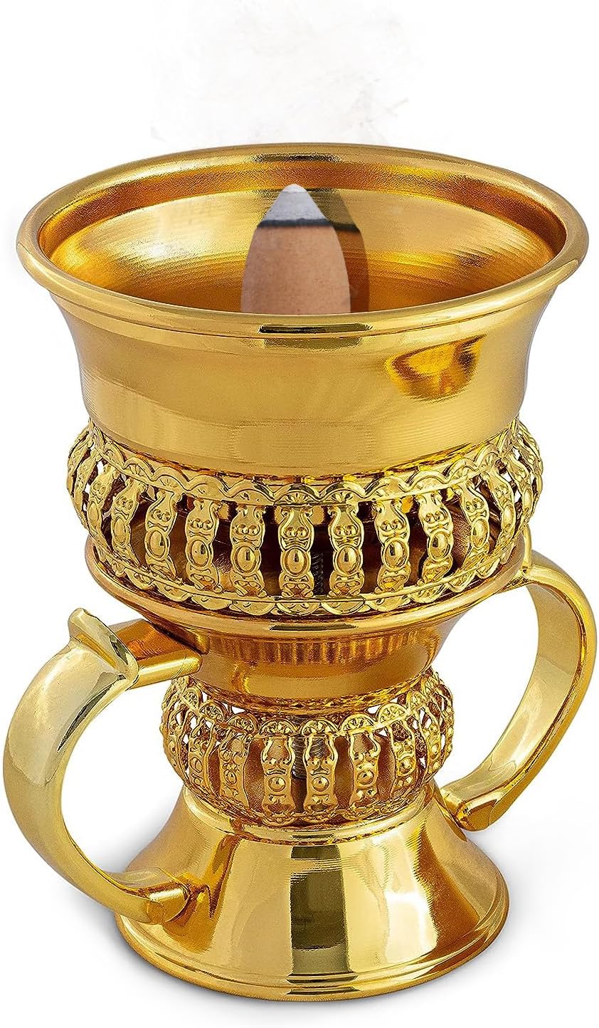 AM Regal Metal Incense Burner - Gold