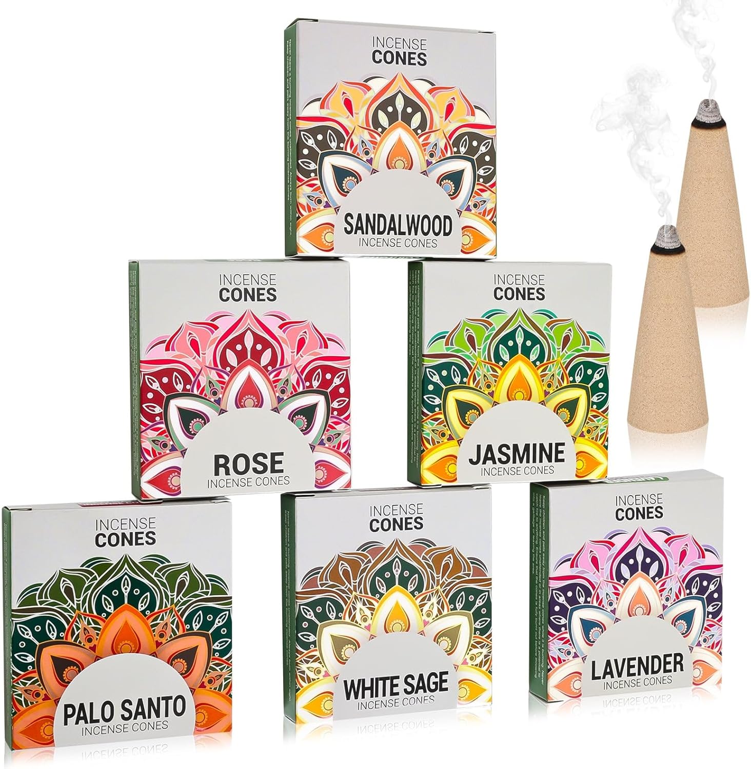 Incense Cones Variety Pack 6 Scents Relaxation