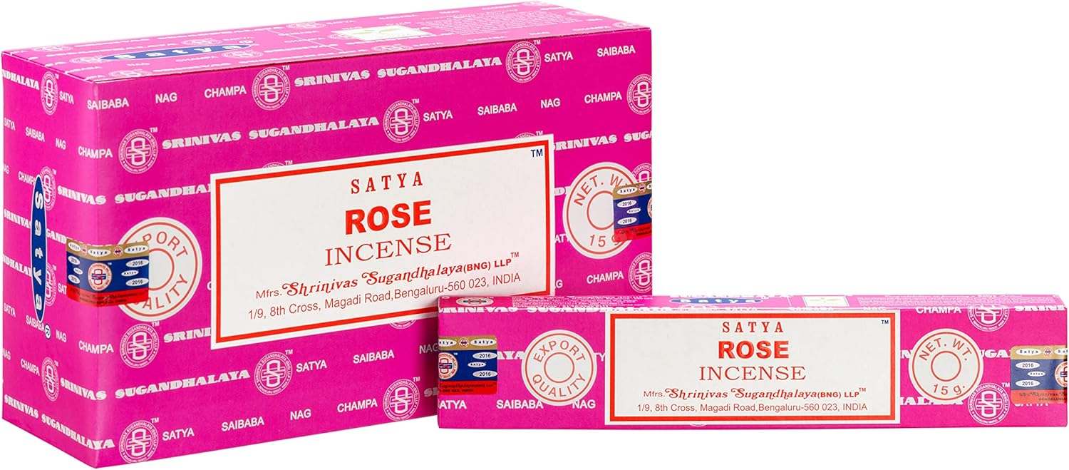 Satya Nag Champa Rose Incense Sticks 12 Count