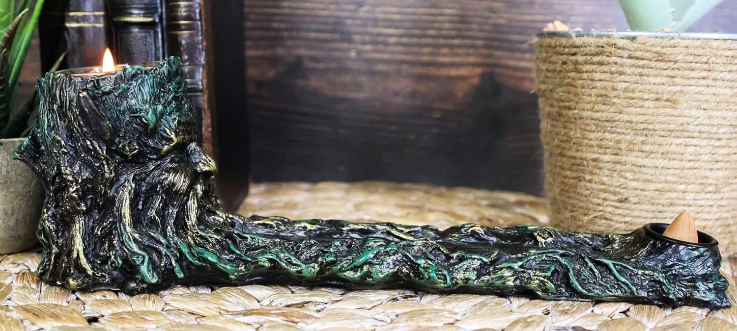 Ebros Mystic Wisteria Greenman Incense Holder Votive Candle Stand