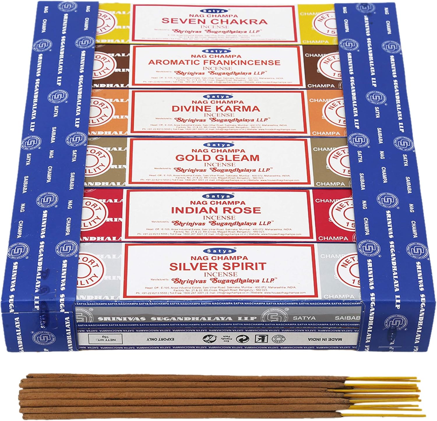 Satya 12 Assorted Incense Sticks Pack 15g
