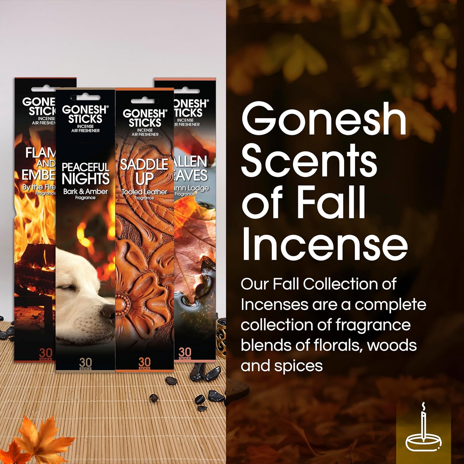 Gonesh Scents of Fall Incense Sticks Variety Pack
