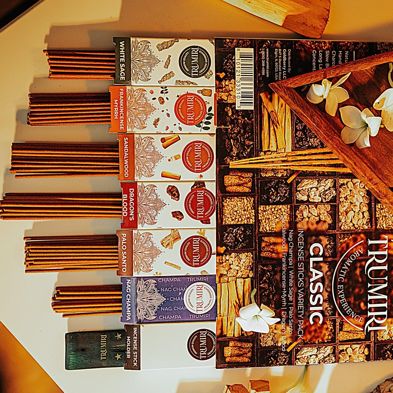 TRUMIRI Classic Incense Sticks 120 Pack with Holder