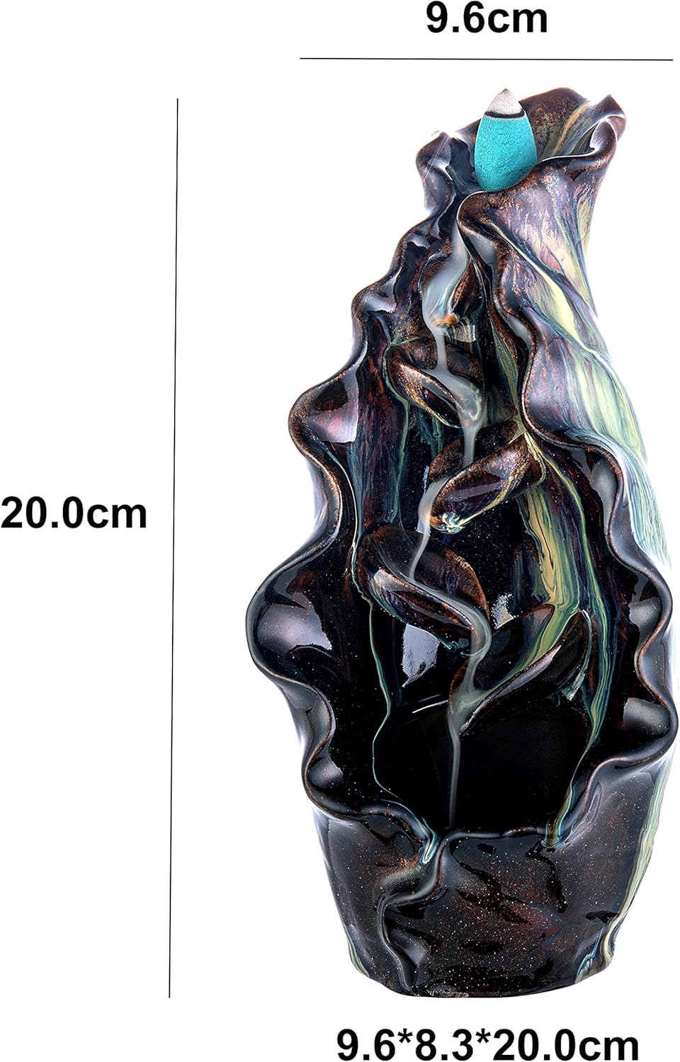 Golden Lotus Leaf Incense Holder Handcrafted Ceramic