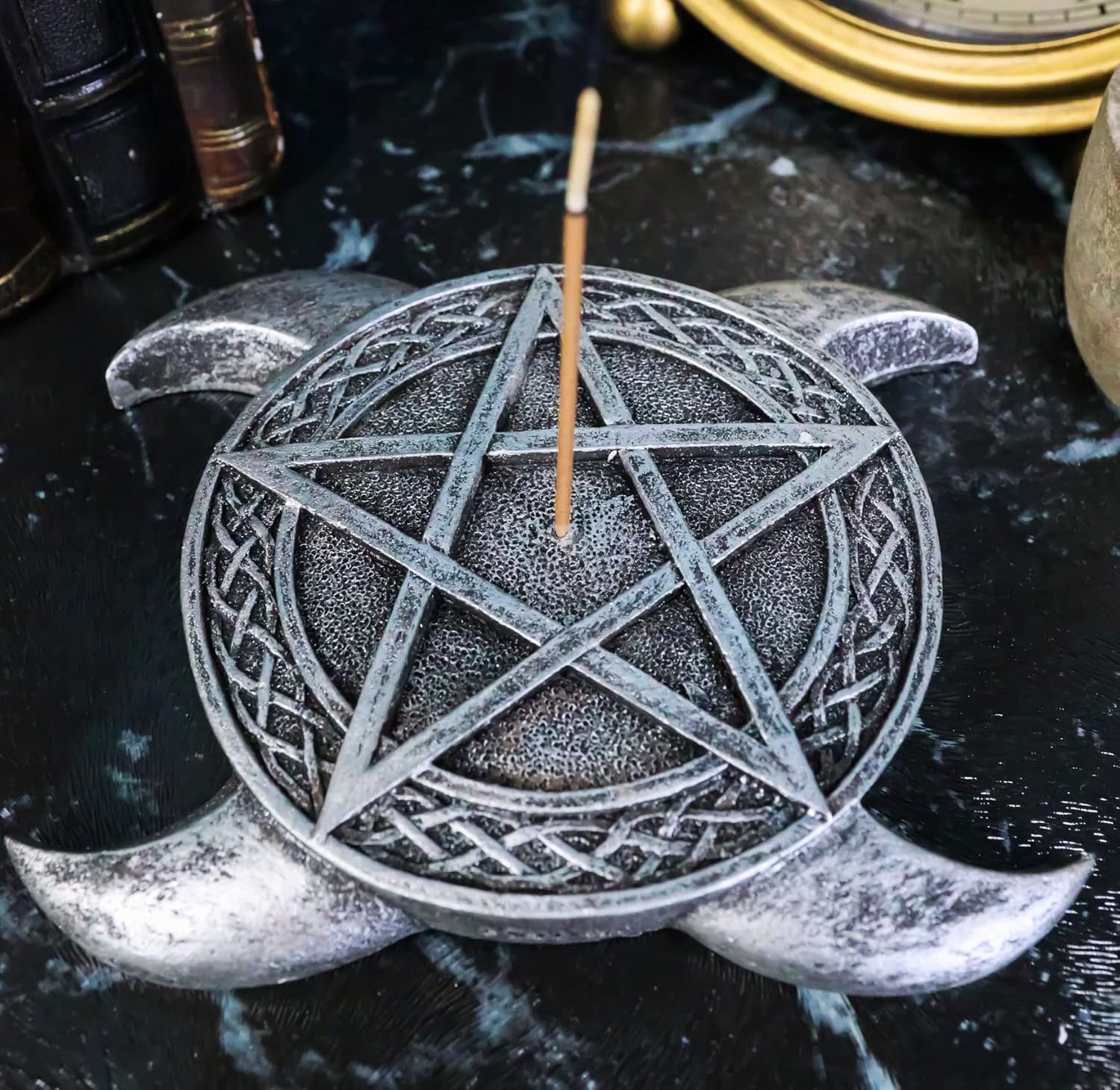 Ebros Gift Triple Goddess Moon Incense Holder