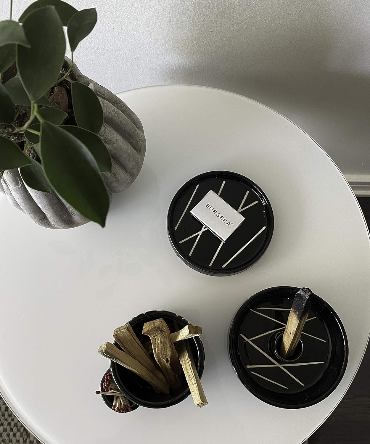 Bursera Onyx Ceramic Plate with Tree Planted