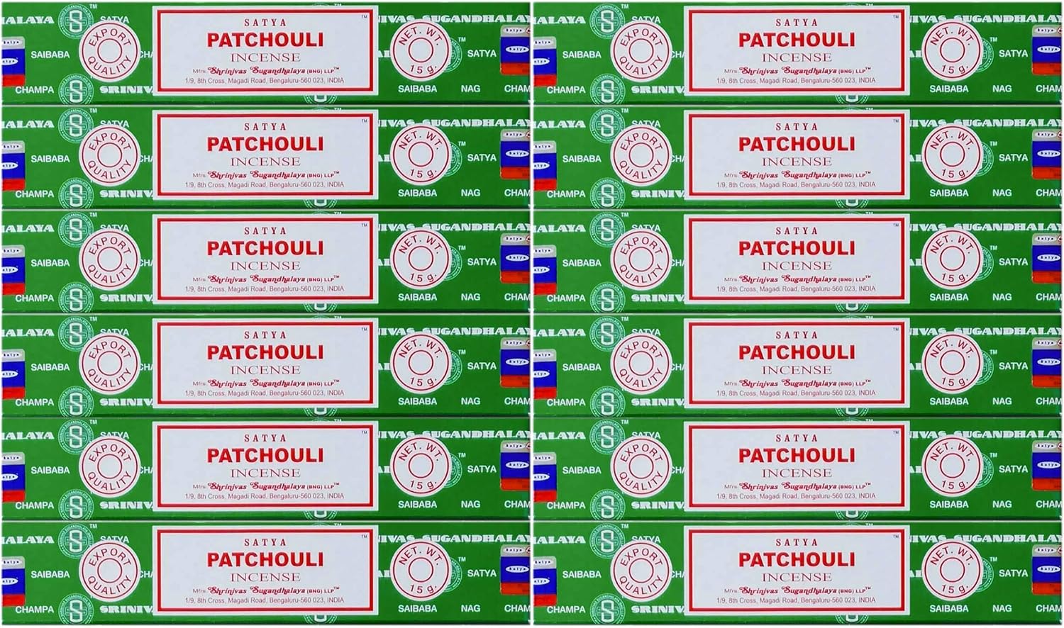 Satya Patchouli Incense Sticks 12 Count