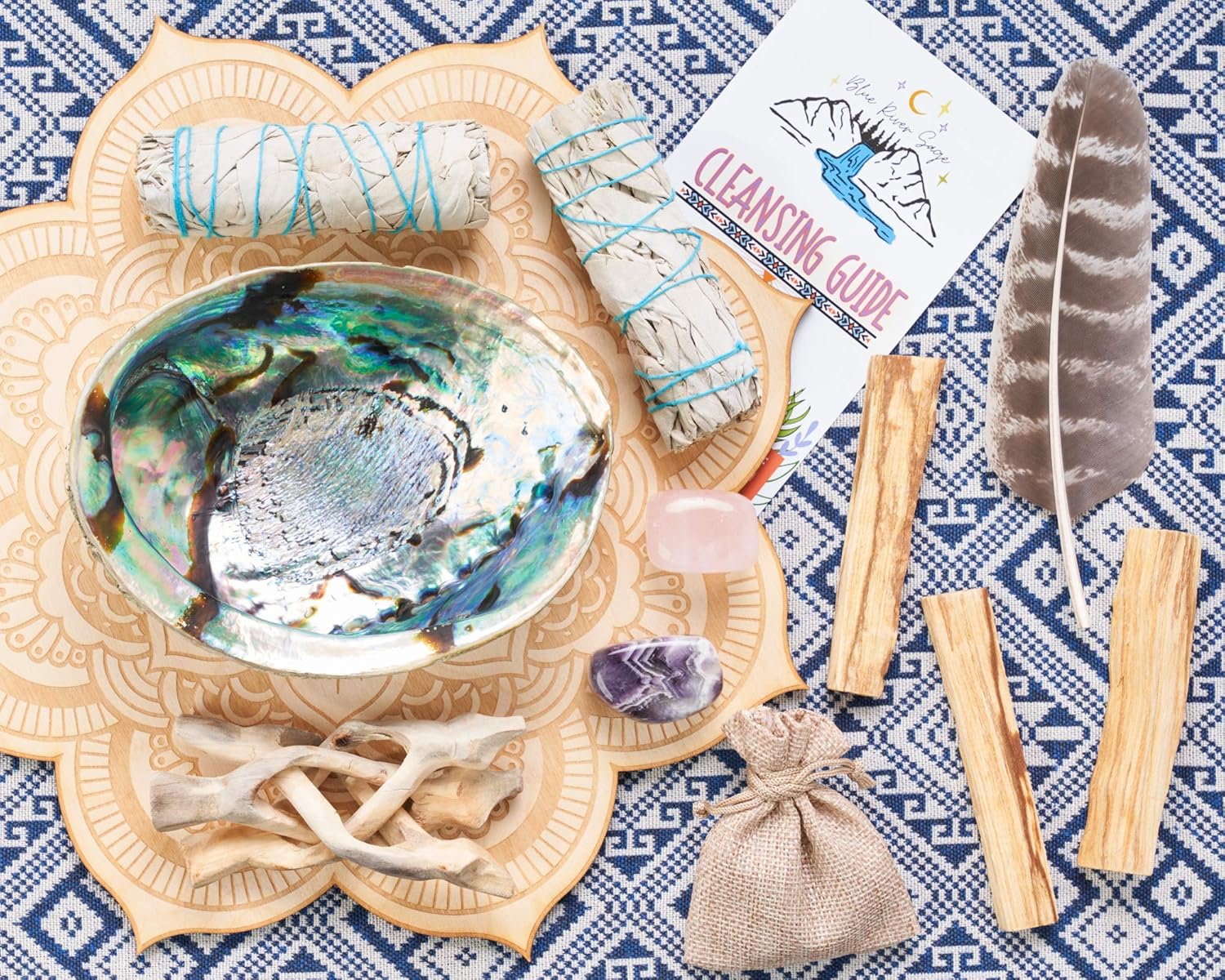 Blue River Sage Home Smudging Kit with Sage Sticks