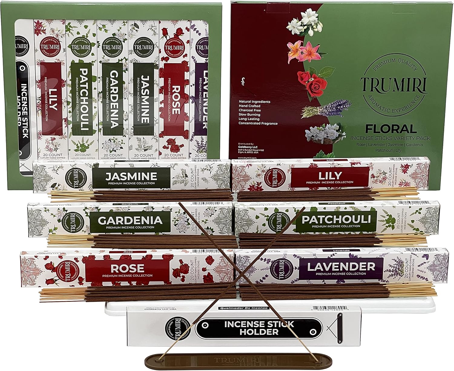 Floral Incense Sticks Variety Pack - 120 Count