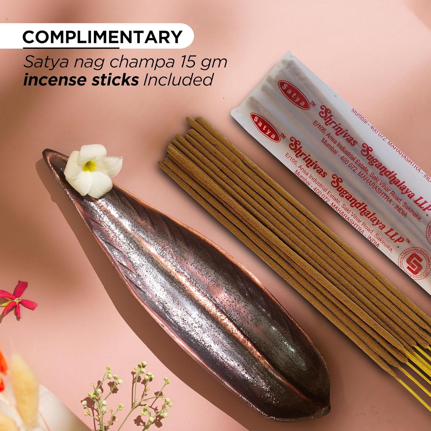 Raajsee Incense Holder Set with Nag Champa Incense Sticks