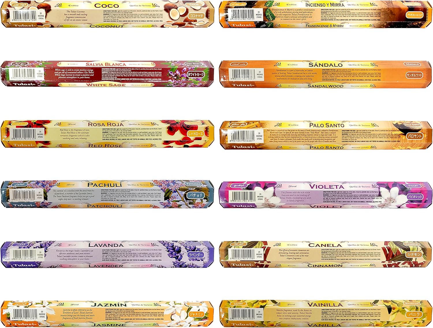Tulasi Incense Sticks 240pcs Natural Aromatherapy Set