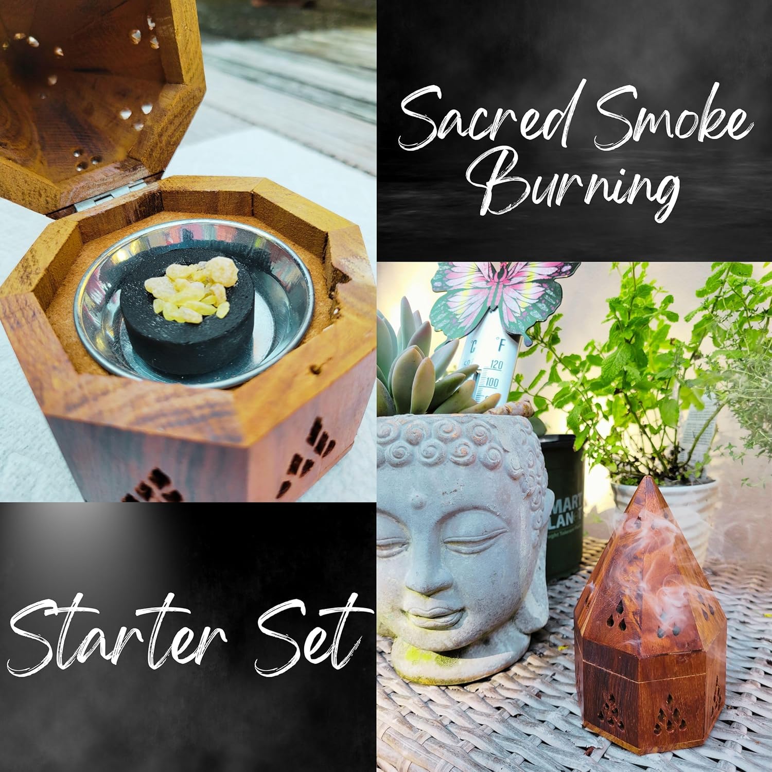 Worldly Finds Resin Incense Burner Kit Starter Set