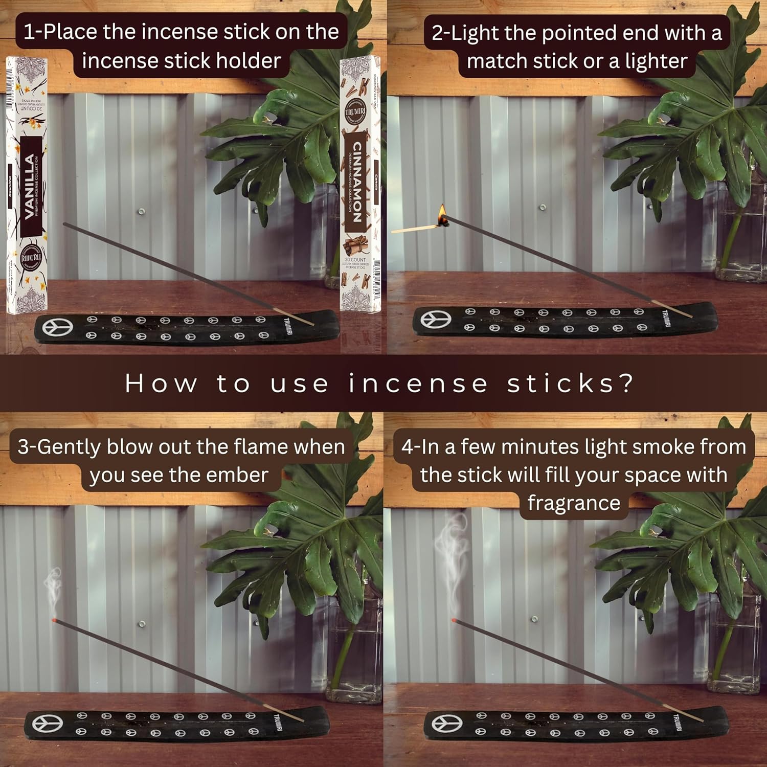 Trumiri Natural Incense Sticks - 40 Pack of Vanilla Cinnamon