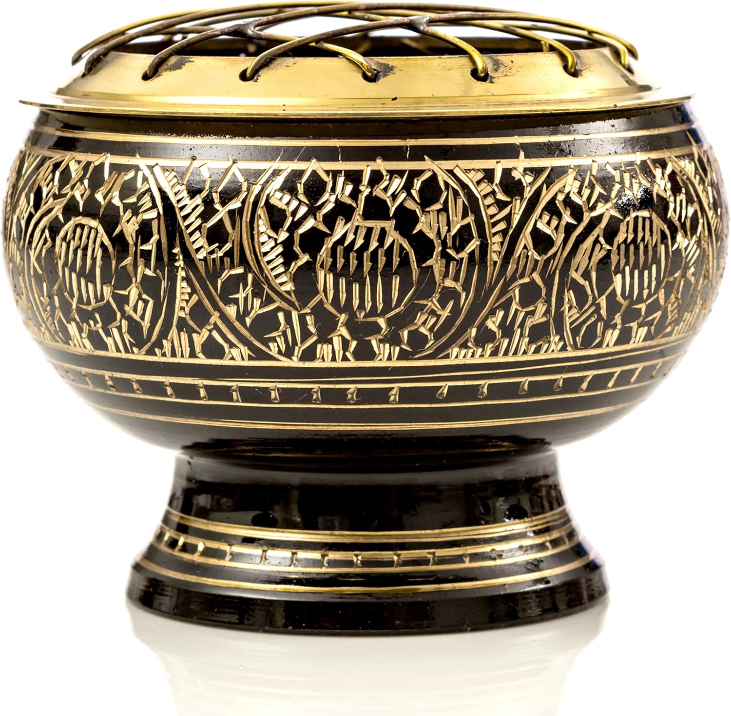 Black Brass Incense Holder - 2 Inch Tall for Resin Cones Meditation