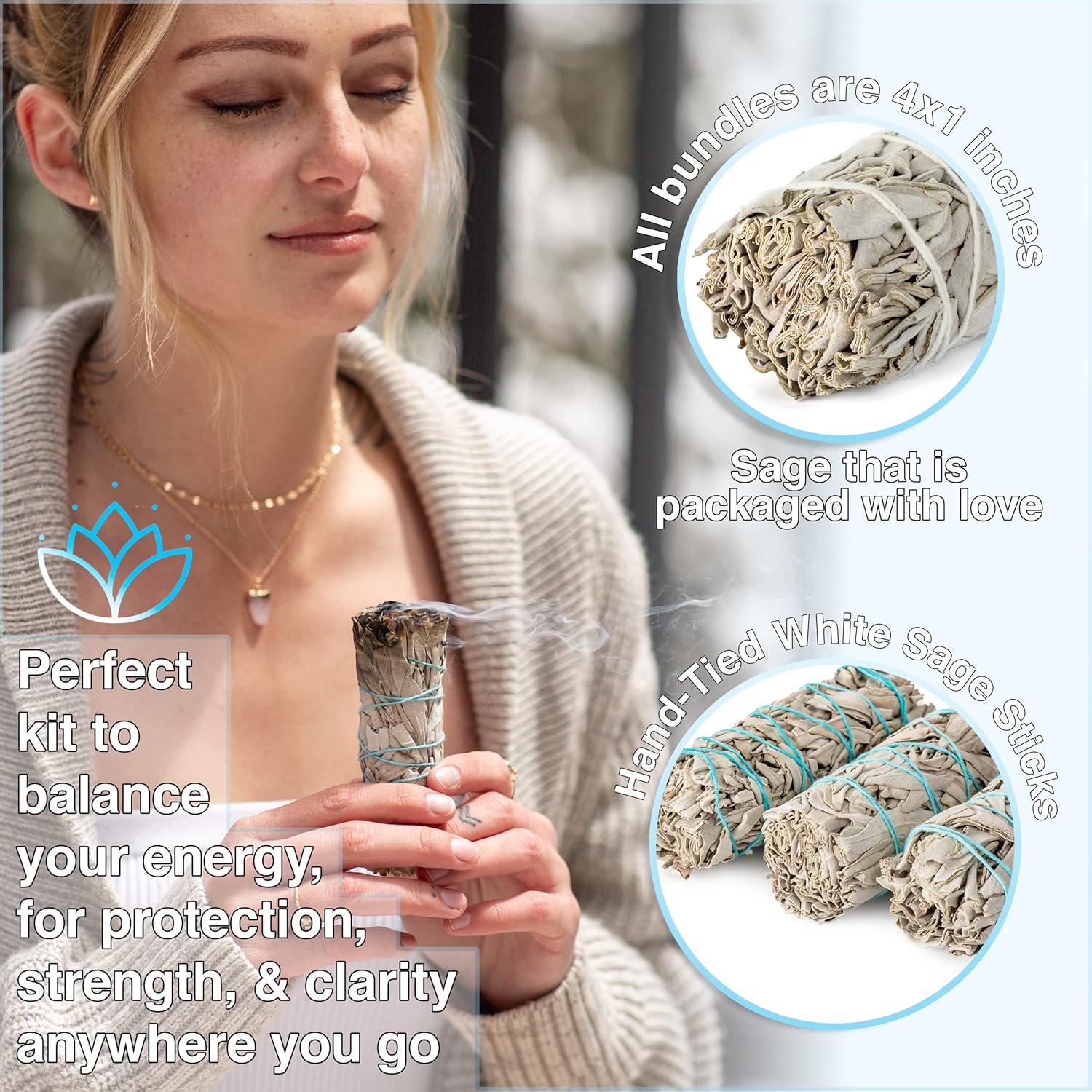 Handcrafted 4 Inch White Sage Sticks for Cleansing and Spiritual Rituals