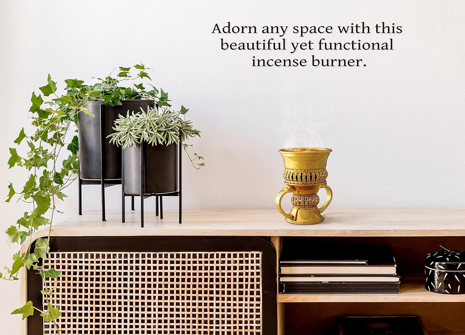 AM Regal Metal Incense Burner - Gold