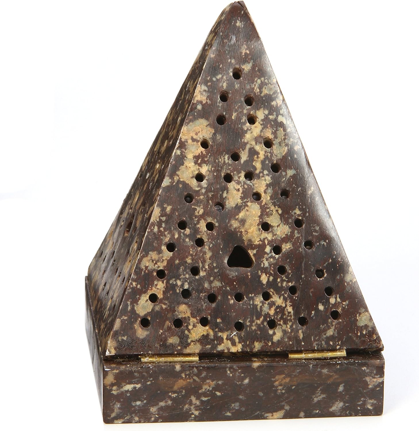 Hosleys 5 Inch High Soapstone Triangle Pyramid Incense Holder