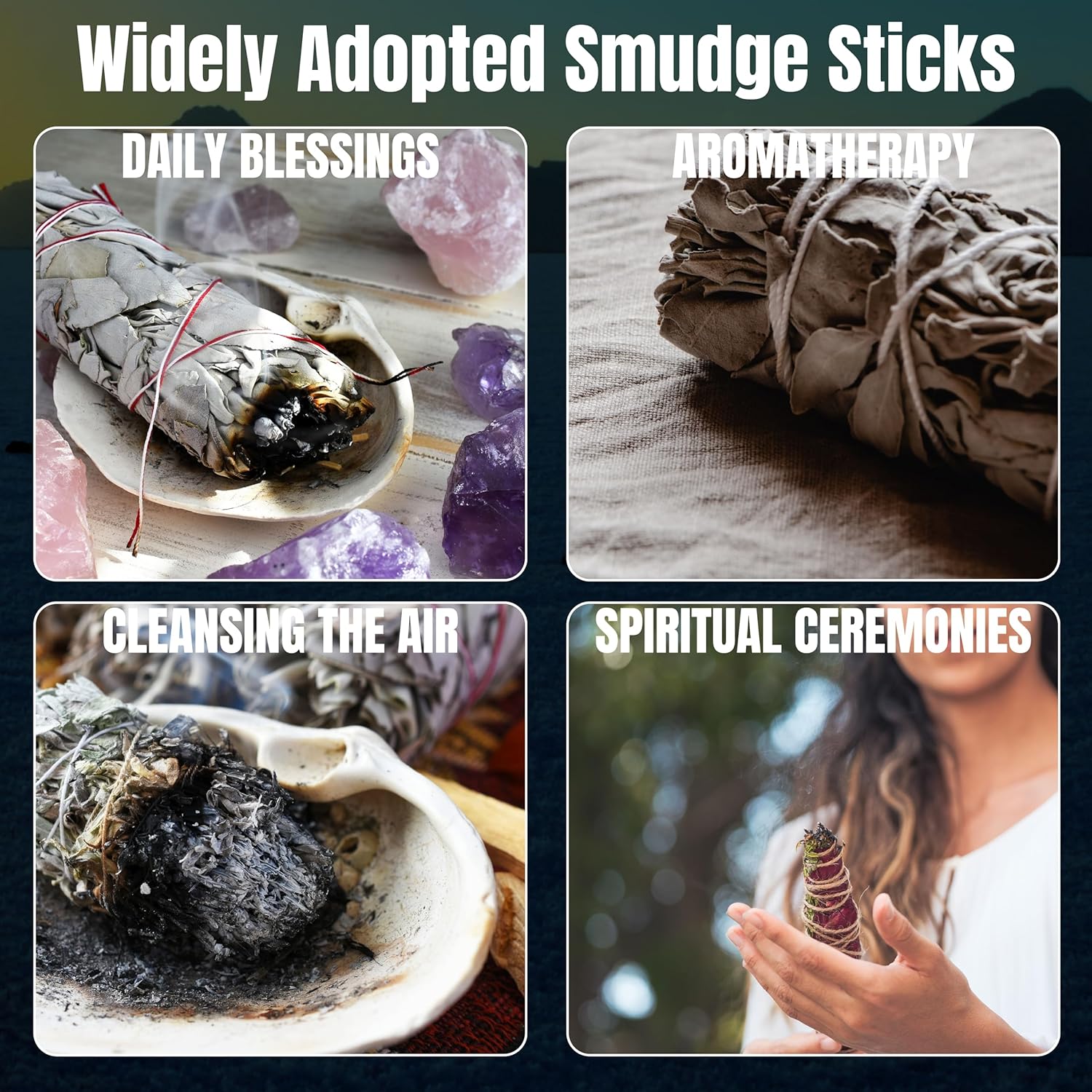Soul Sticks 3 Pack Cedar Orange Cinnamon Sage Smudge Sticks for Money Cleansing Abundance
