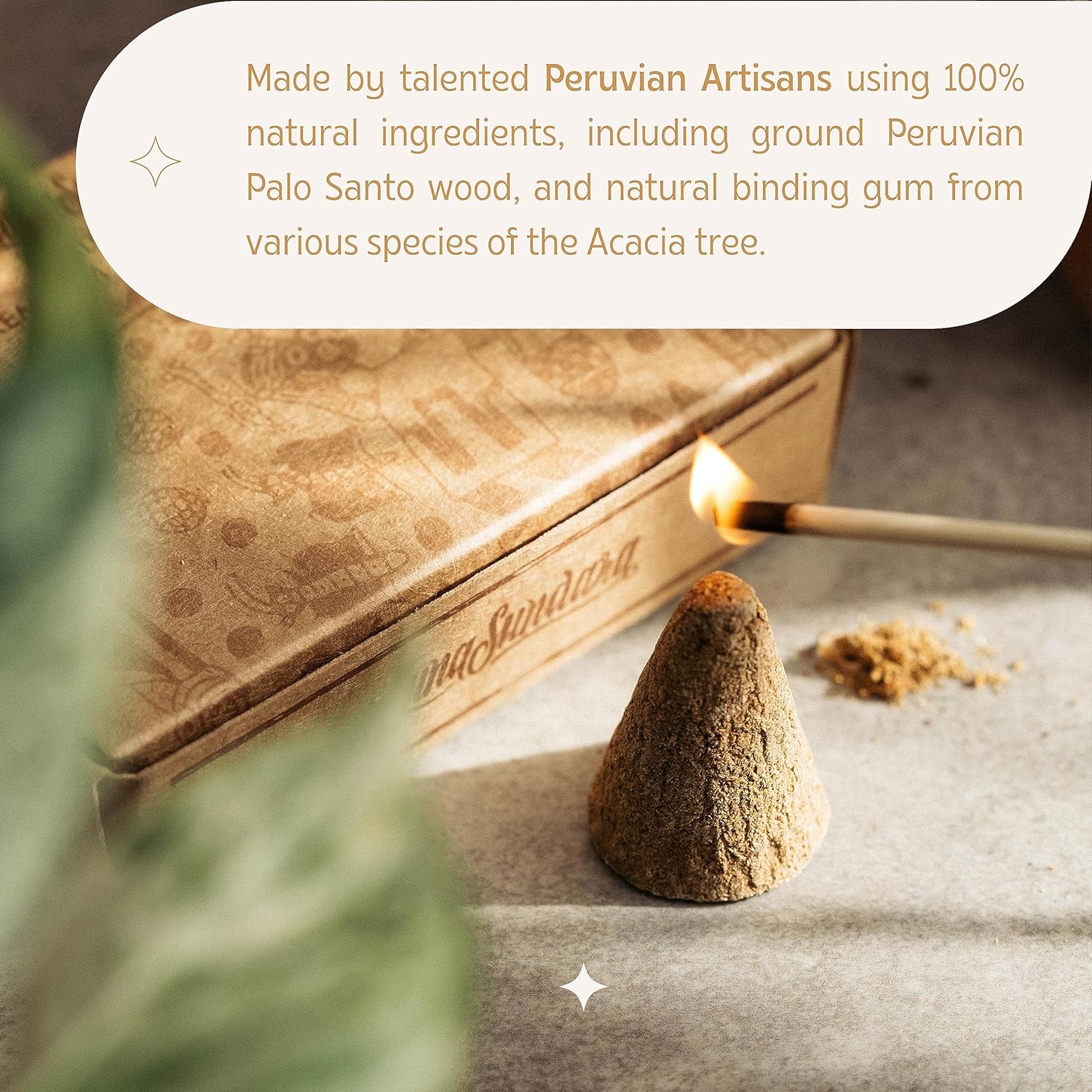 Luna Sundara Handmade Palo Santo Incense Cones 10 Per Box