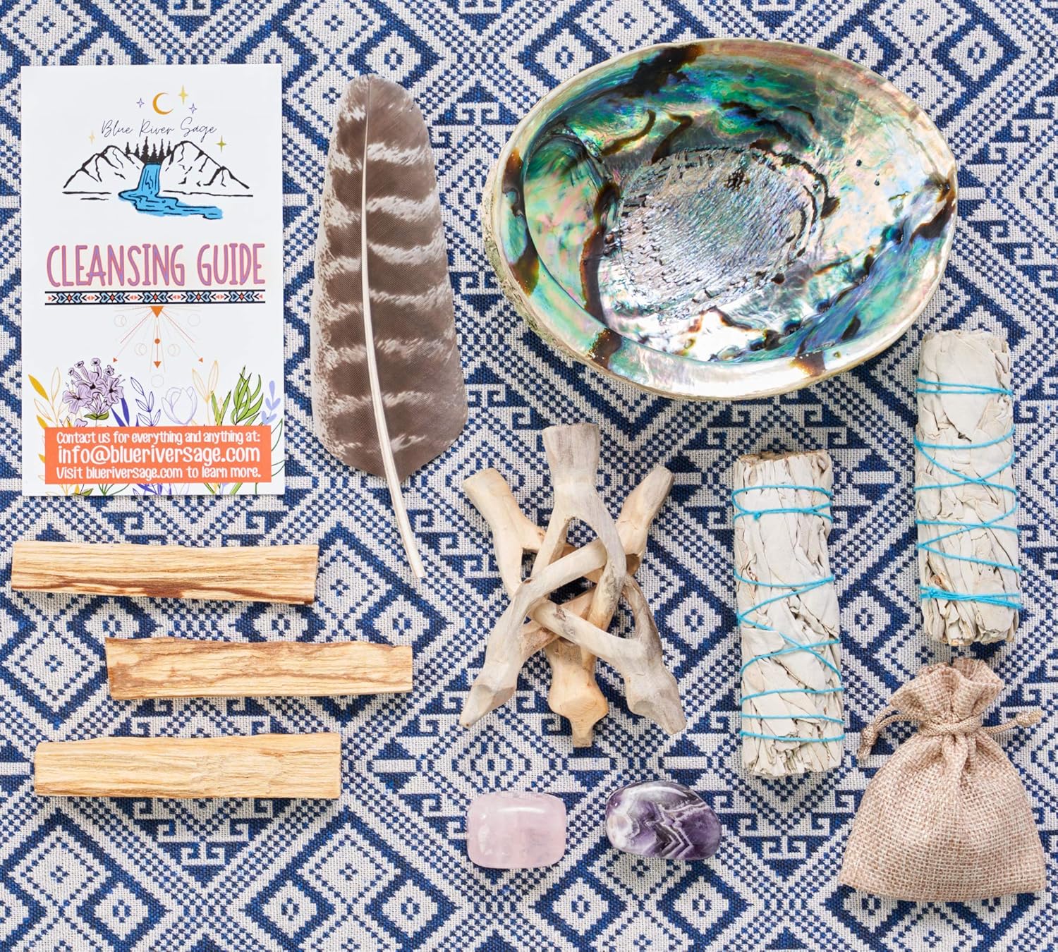 Blue River Sage Home Smudging Kit with Sage Sticks