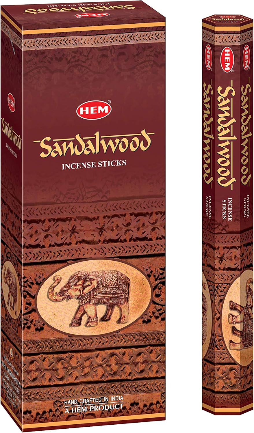 HEM Sandalwood Incense Sticks Pack of 6 120 Count 301g