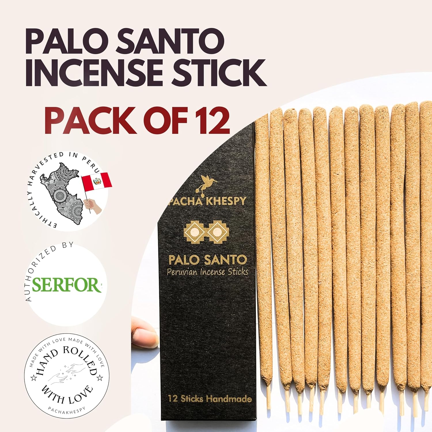 Palo Santo Incense Sticks - 12 Pack Natural