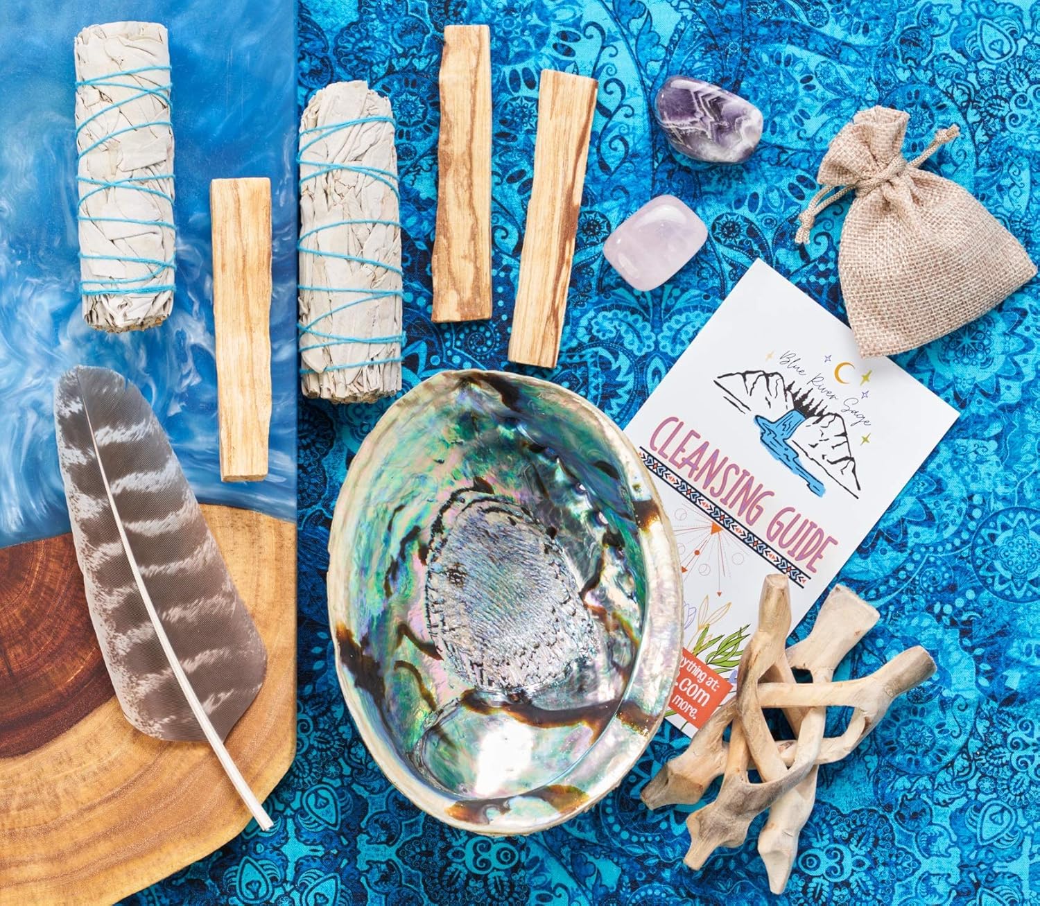 Blue River Sage Home Smudging Kit with Sage Sticks
